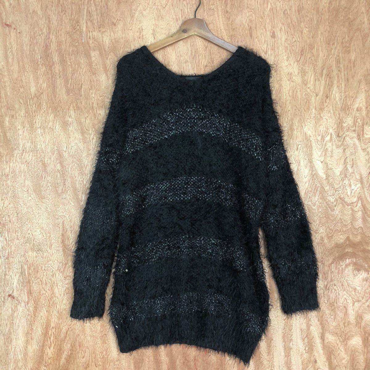 Homespun Knitwear × Japanese Brand × OVER THE STRiPES Hk Works Kurt Cobain style Mohair striped Knitwear #0437 Size US M / EU 48-50 / 2 - 3 Thumbnail