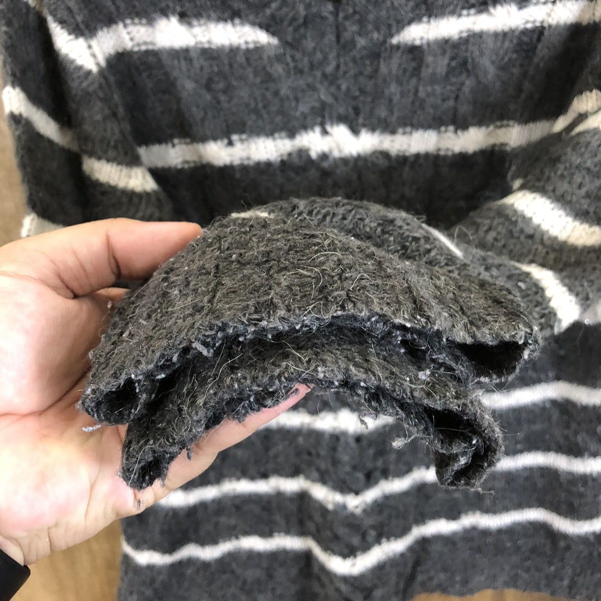 Japanese Brand × Solid and Striped RU Jeans Mohair Grey Stripe Knitwear #088 Size US M / EU 48-50 / 2 - 6 Thumbnail