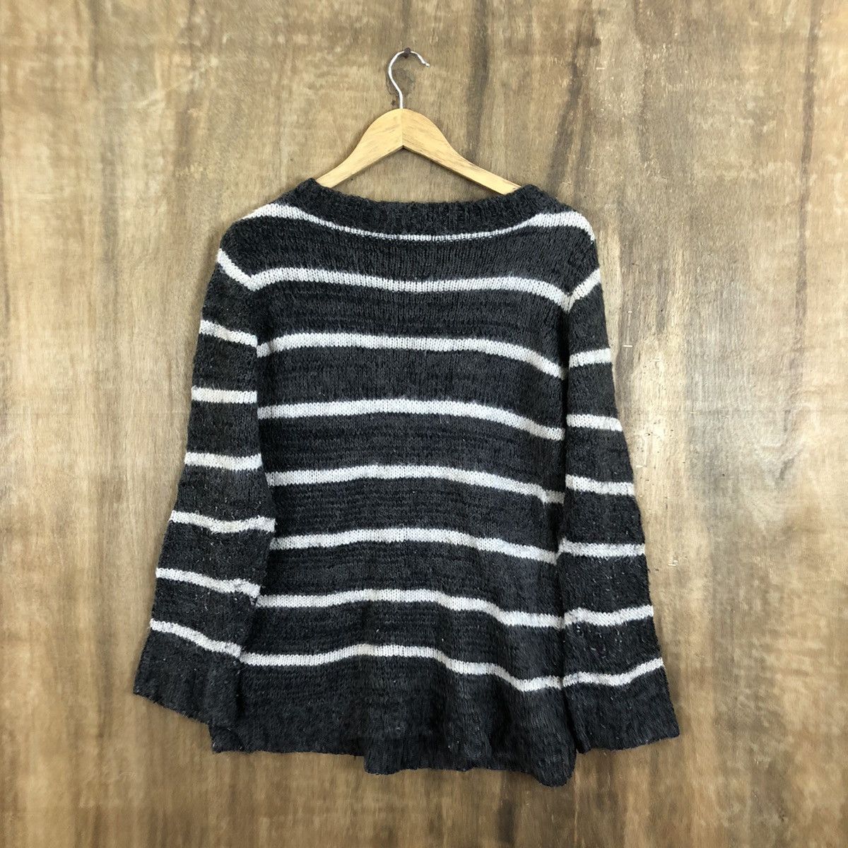 Japanese Brand × Solid and Striped RU Jeans Mohair Grey Stripe Knitwear #088 Size US M / EU 48-50 / 2 - 8 Thumbnail