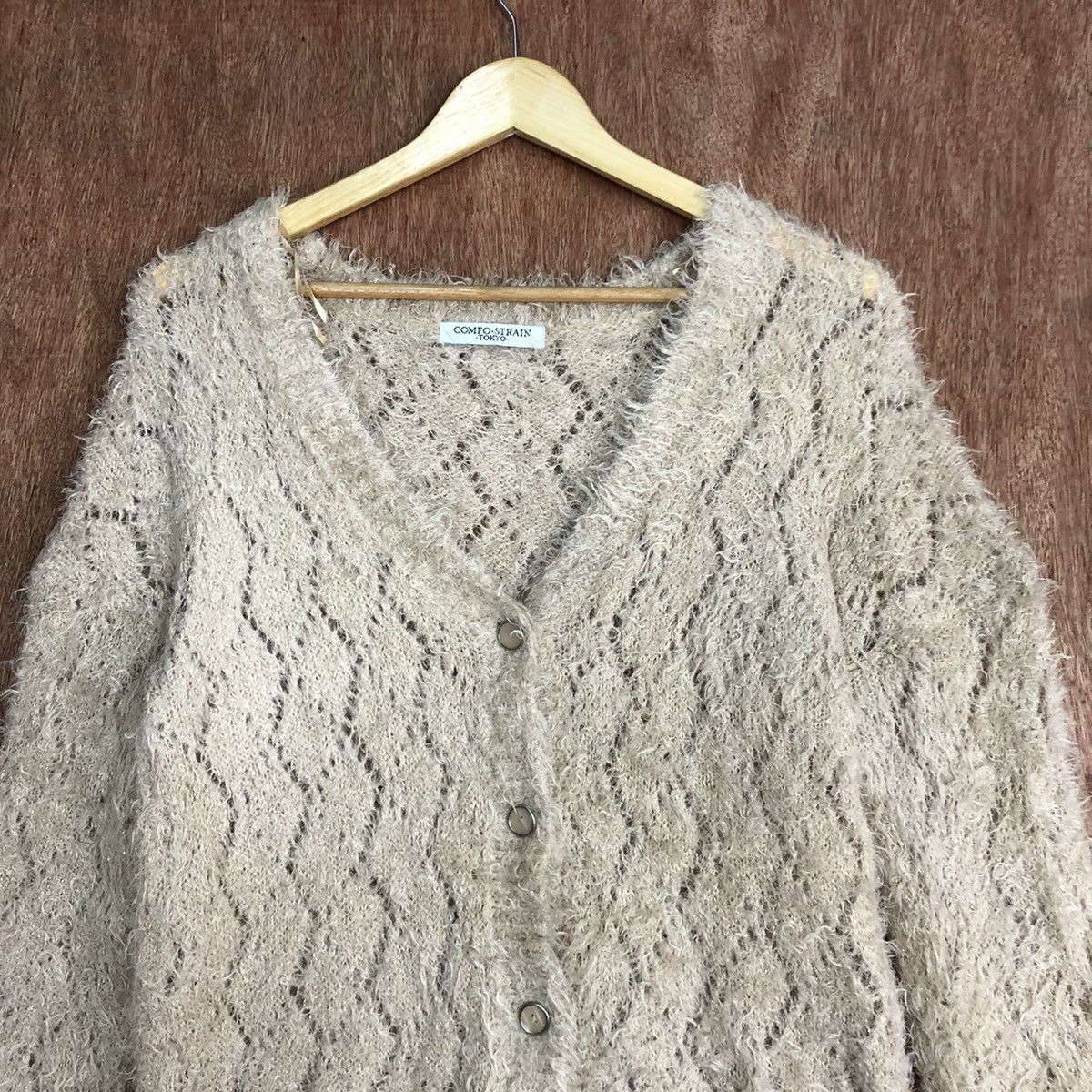 Japanese Brand Comfo-Strain Tokyo Mohair Cardigan Knitwear #0421 Size US M / EU 48-50 / 2 - 2 Thumbnail