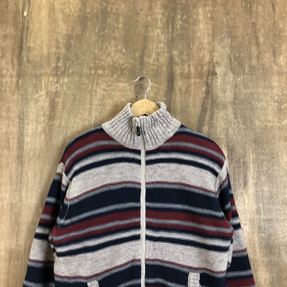 Japanese Brand × OVER THE STRiPES Freude Stripe Turtle neck Knitwear Sweater #075 Size US L / EU 52-54 / 3 - 2 Thumbnail