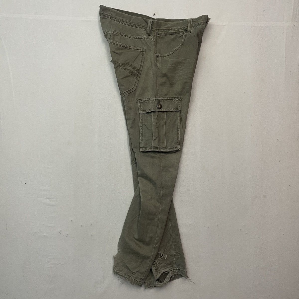 Japanese Brand Vtg Sorridere Distressed Multipocket Tactical Cargo Pants Size US 35 - 10 Thumbnail
