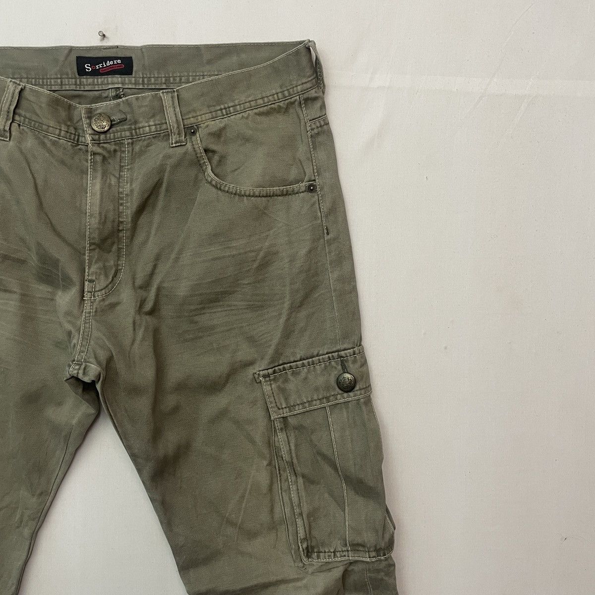 Japanese Brand Vtg Sorridere Distressed Multipocket Tactical Cargo Pants Size US 35 - 2 Thumbnail