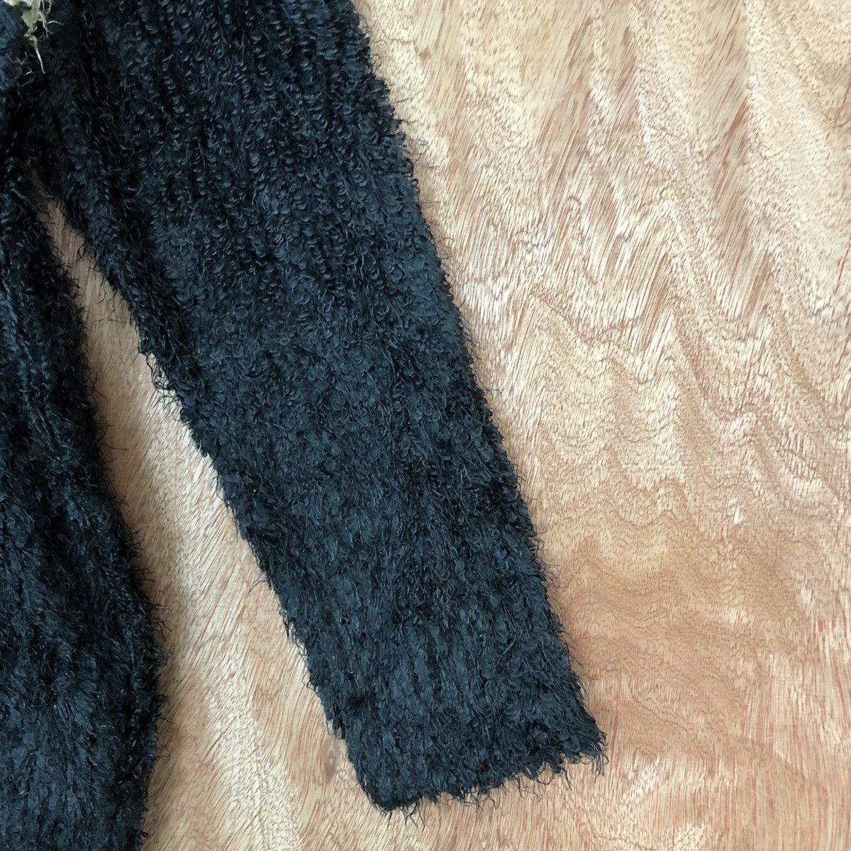Homespun Knitwear × Japanese Brand Dwier Black Mohair Striped Baggy Knitwear #0416 Size US L / EU 52-54 / 3 - 4 Thumbnail