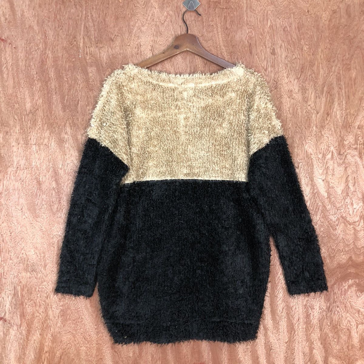 Homespun Knitwear × Japanese Brand Dwier Black Mohair Striped Baggy Knitwear #0416 Size US L / EU 52-54 / 3 - 13 Thumbnail