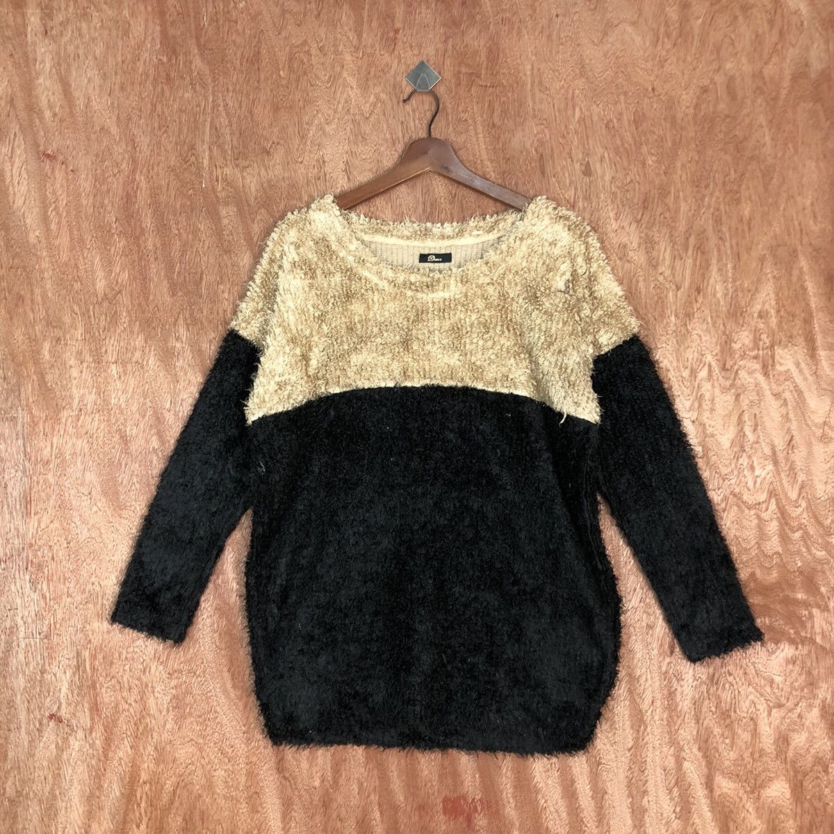 Homespun Knitwear × Japanese Brand Dwier Black Mohair Striped Baggy Knitwear #0416 Size US L / EU 52-54 / 3 - 1 Thumbnail