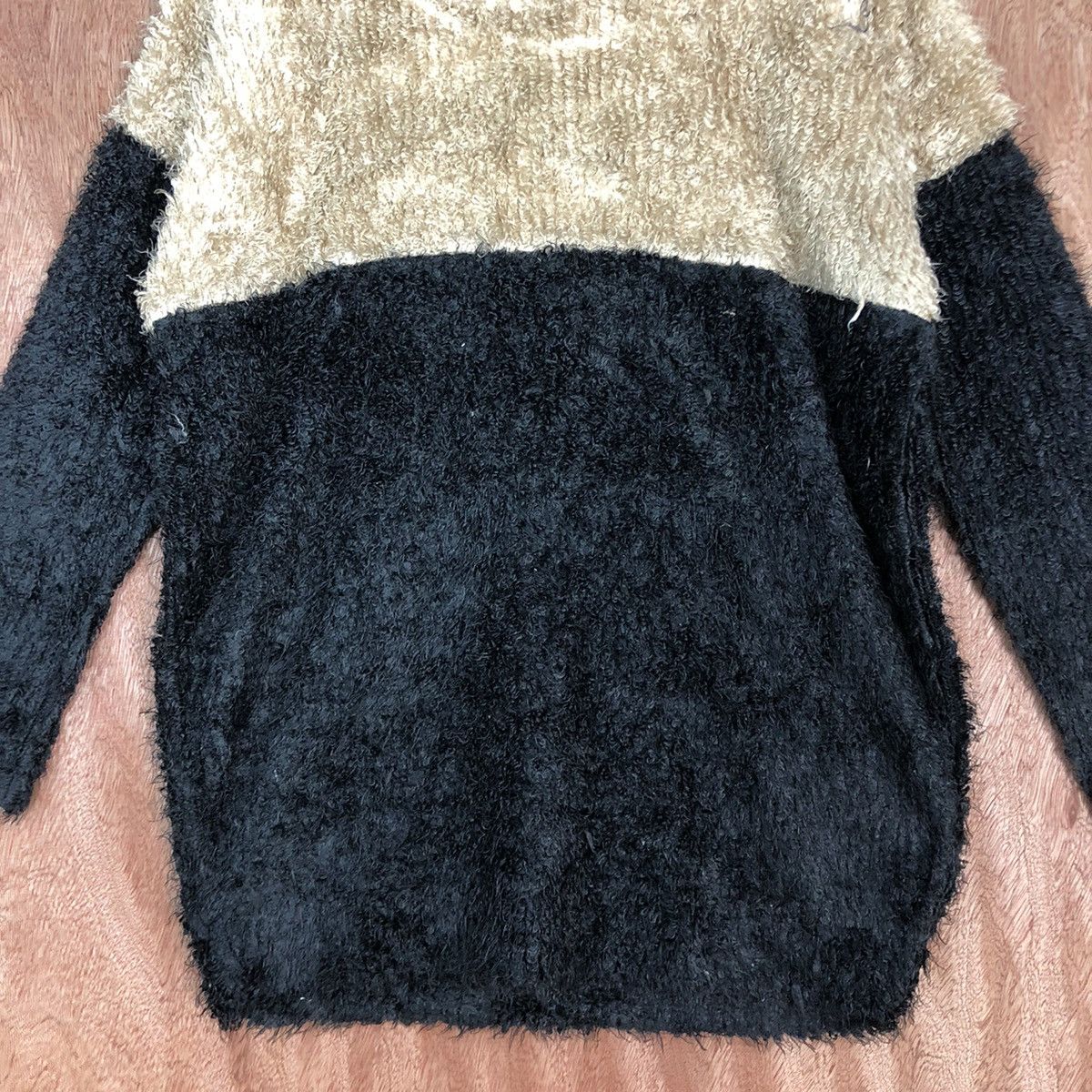 Homespun Knitwear × Japanese Brand Dwier Black Mohair Striped Baggy Knitwear #0416 Size US L / EU 52-54 / 3 - 8 Thumbnail