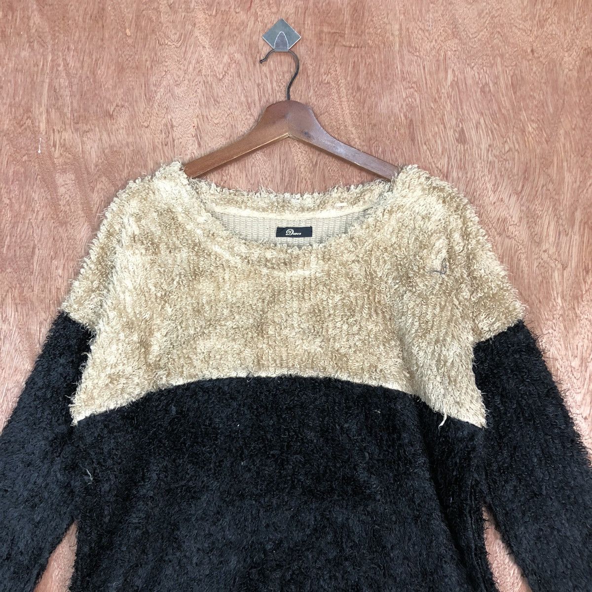 Homespun Knitwear × Japanese Brand Dwier Black Mohair Striped Baggy Knitwear #0416 Size US L / EU 52-54 / 3 - 9 Thumbnail
