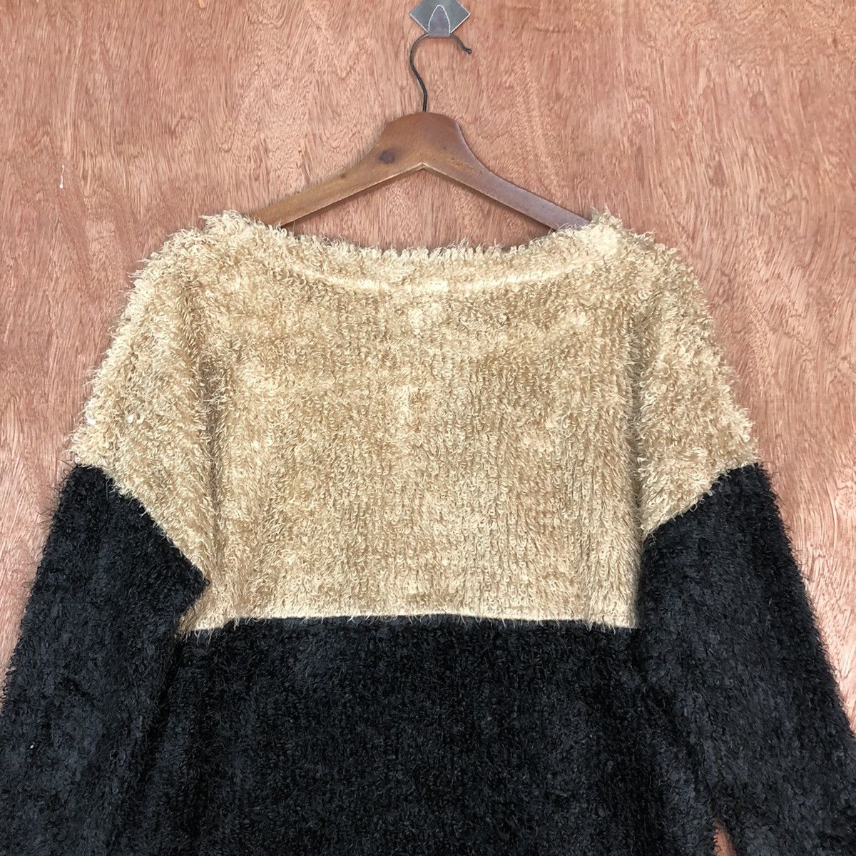 Homespun Knitwear × Japanese Brand Dwier Black Mohair Striped Baggy Knitwear #0416 Size US L / EU 52-54 / 3 - 12 Thumbnail