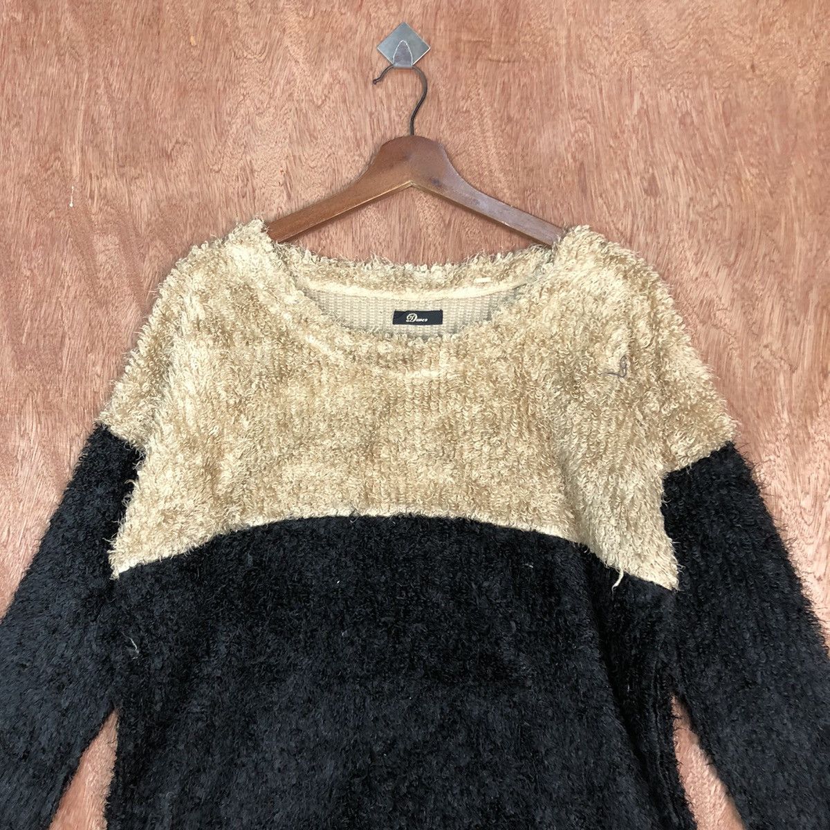 Homespun Knitwear × Japanese Brand Dwier Black Mohair Striped Baggy Knitwear #0416 Size US L / EU 52-54 / 3 - 2 Thumbnail