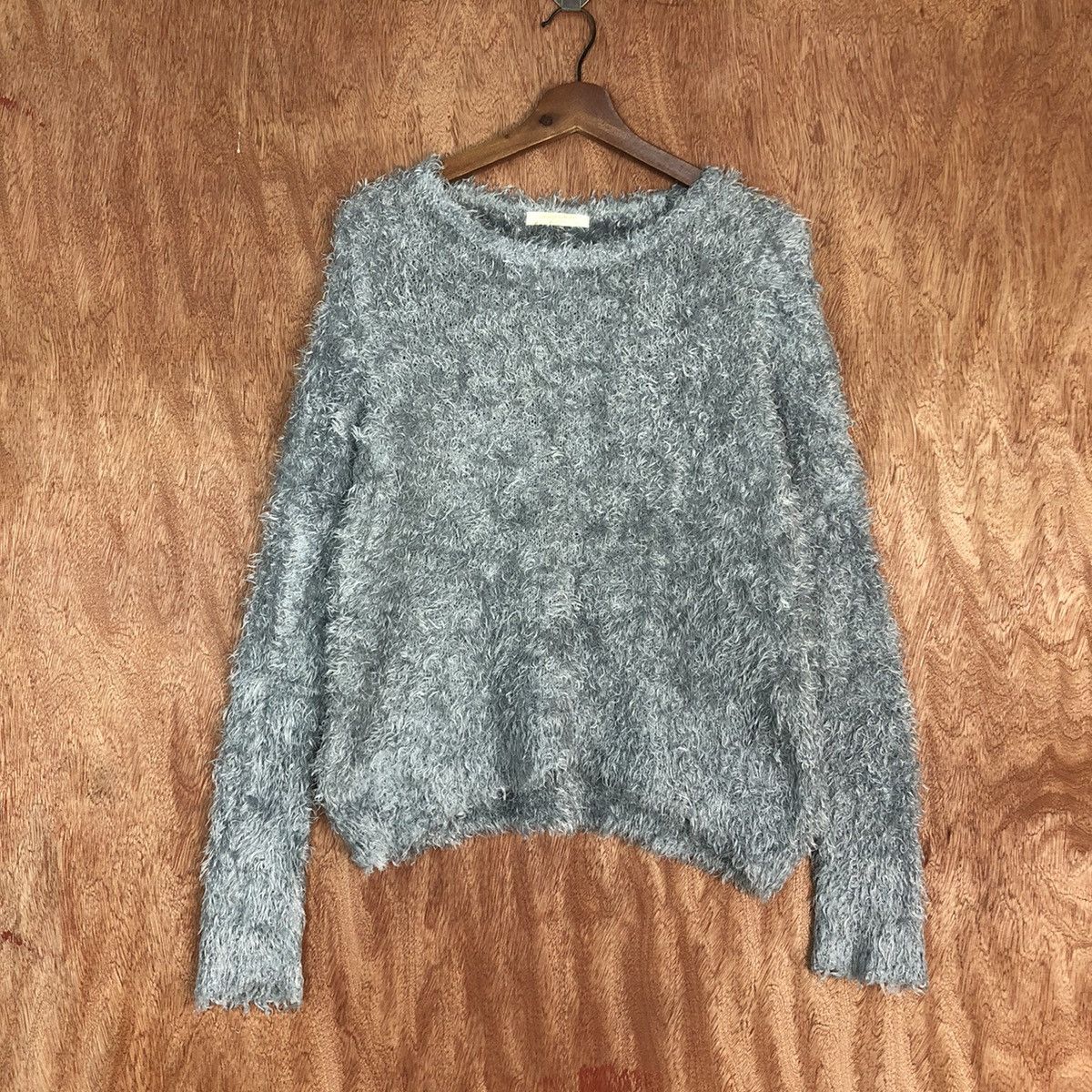 image of Homespun Knitwear Chocol Raffine Grey Mohair Knitwear 0435, Men's (Size Medium)