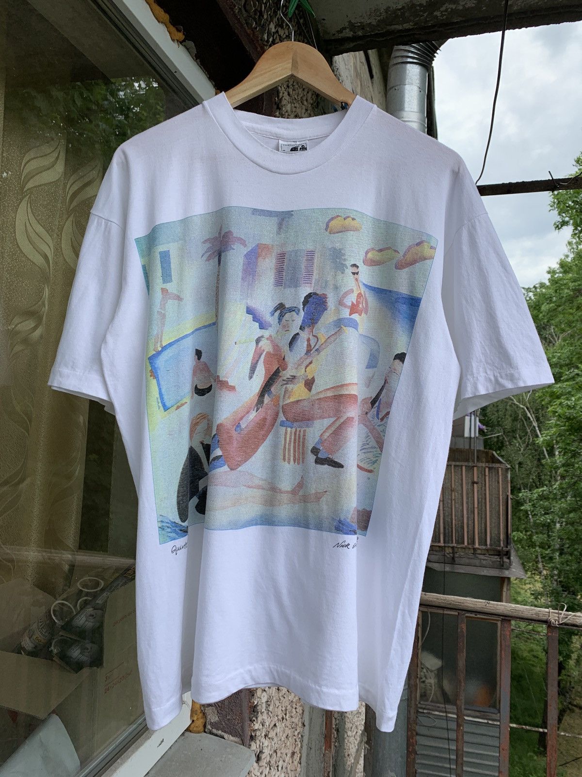 1989 Vintage Cream Tea London Nick Orsborn Art Graphic Tee