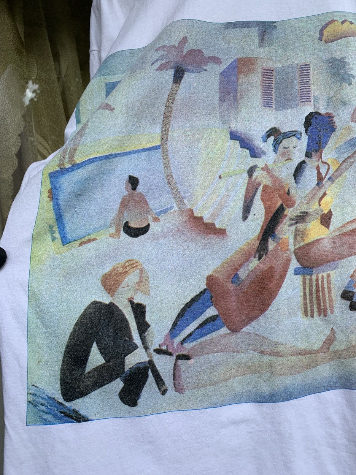 Vintage 1989 Vintage Cream Tea London Nick Orsborn Art Graphic Tee Size US XL / EU 56 / 4 - 19 Thumbnail