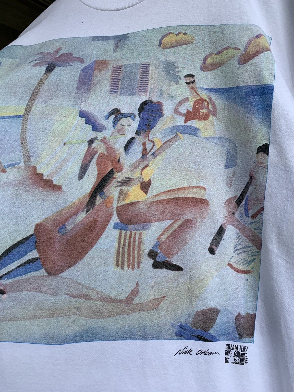 Vintage 1989 Vintage Cream Tea London Nick Orsborn Art Graphic Tee Size US XL / EU 56 / 4 - 7 Thumbnail