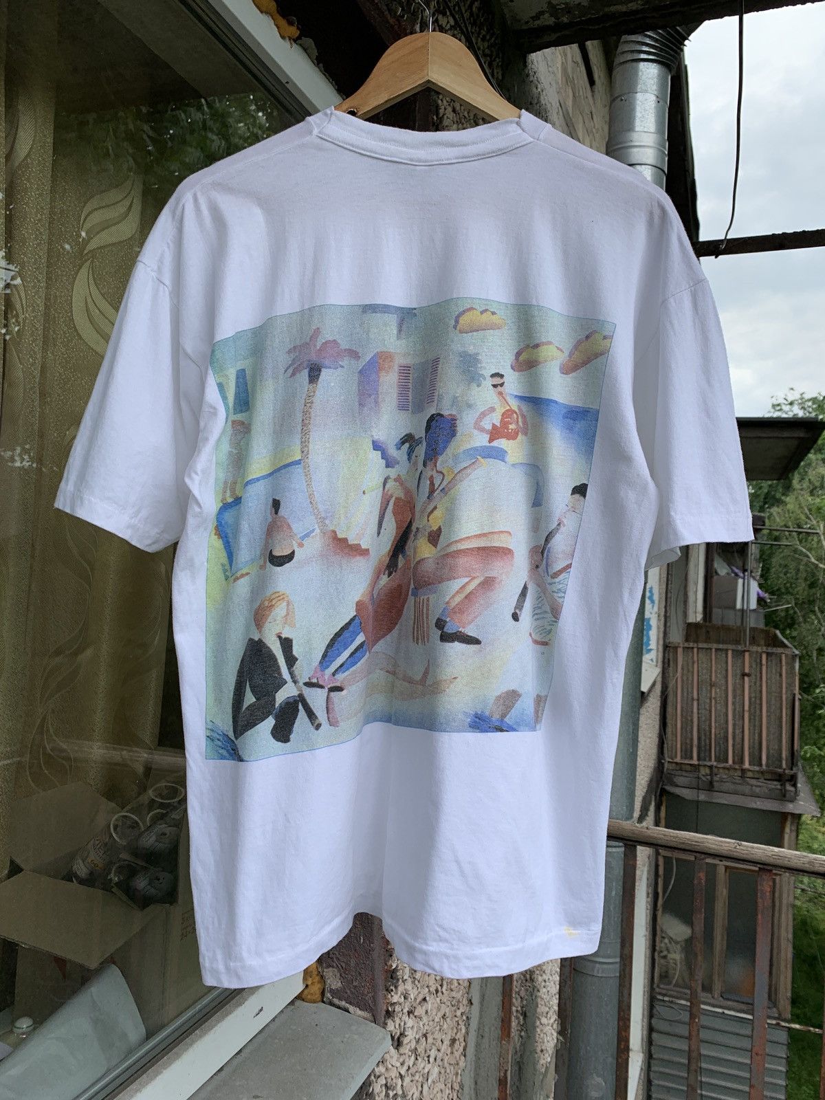 Vintage 1989 Vintage Cream Tea London Nick Orsborn Art Graphic Tee Size US XL / EU 56 / 4 - 2 Thumbnail