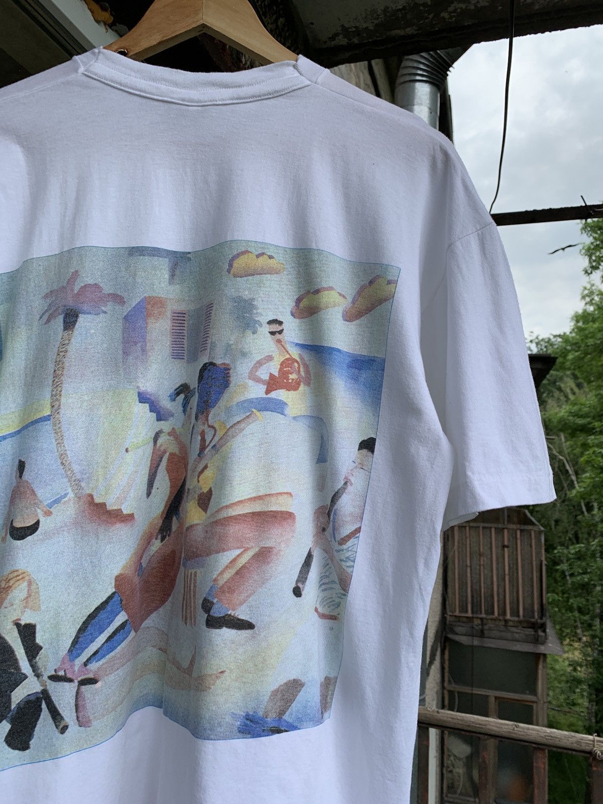 Vintage 1989 Vintage Cream Tea London Nick Orsborn Art Graphic Tee Size US XL / EU 56 / 4 - 14 Thumbnail