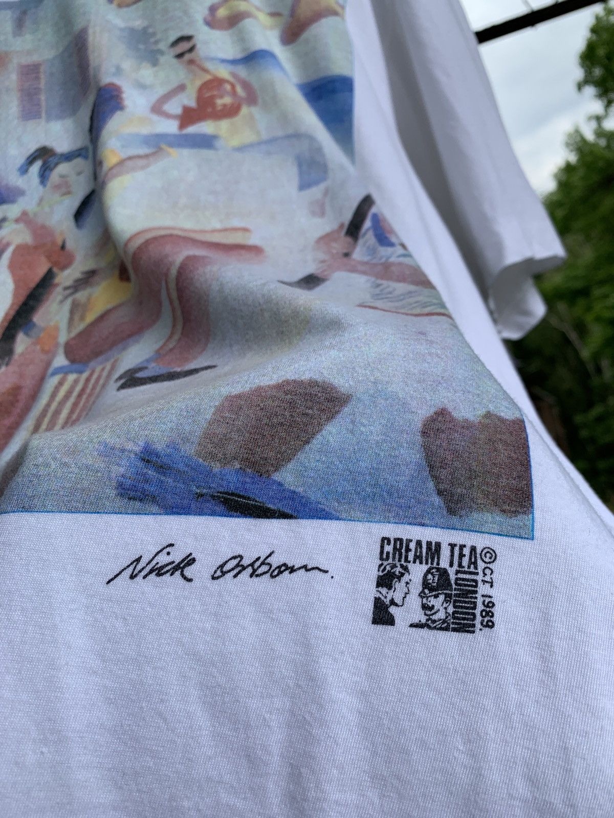 Vintage 1989 Vintage Cream Tea London Nick Orsborn Art Graphic Tee Size US XL / EU 56 / 4 - 8 Thumbnail