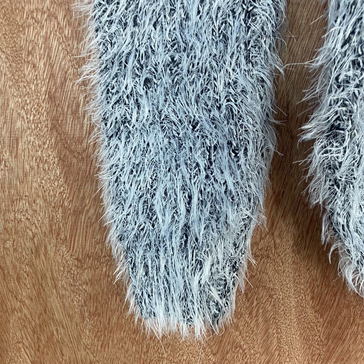 Homespun Knitwear GRL White Black Mohair Shag SHaggy Fur Knitwear #0389 Size US M / EU 48-50 / 2 - 6 Thumbnail