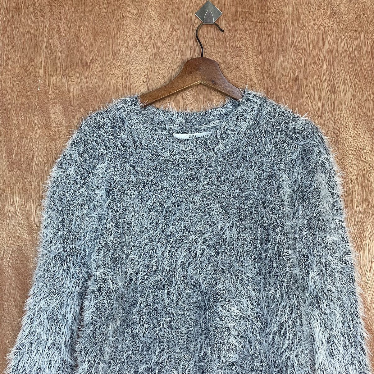 Homespun Knitwear GRL White Black Mohair Shag SHaggy Fur Knitwear #0389 Size US M / EU 48-50 / 2 - 2 Thumbnail