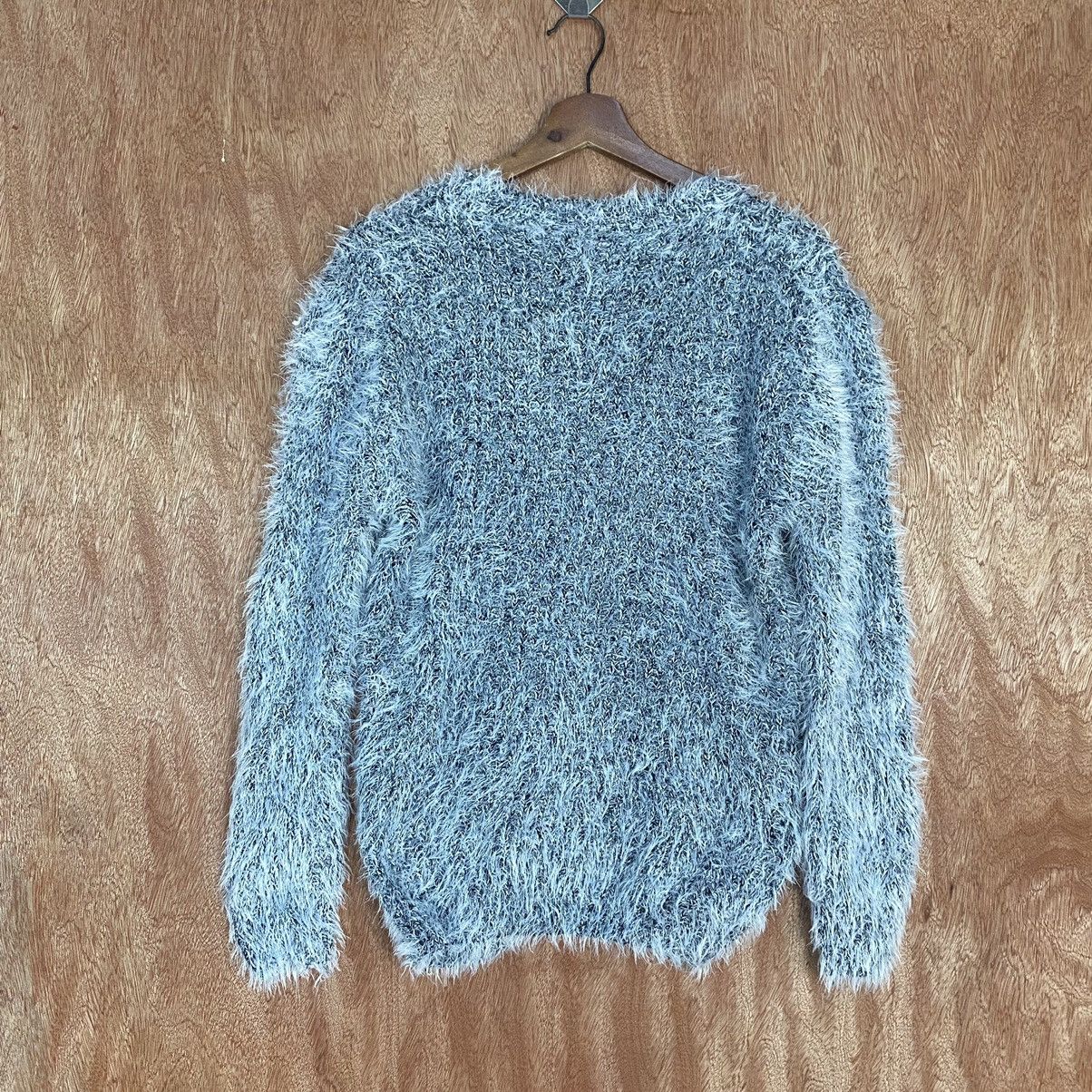 Homespun Knitwear GRL White Black Mohair Shag SHaggy Fur Knitwear #0389 Size US M / EU 48-50 / 2 - 11 Thumbnail