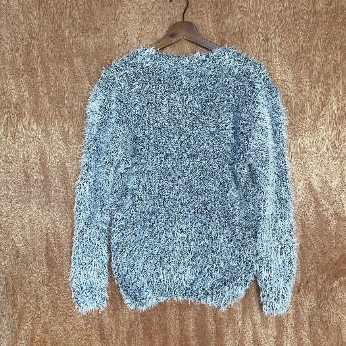 Homespun Knitwear GRL White Black Mohair Shag SHaggy Fur Knitwear #0389 Size US M / EU 48-50 / 2 - 13 Thumbnail
