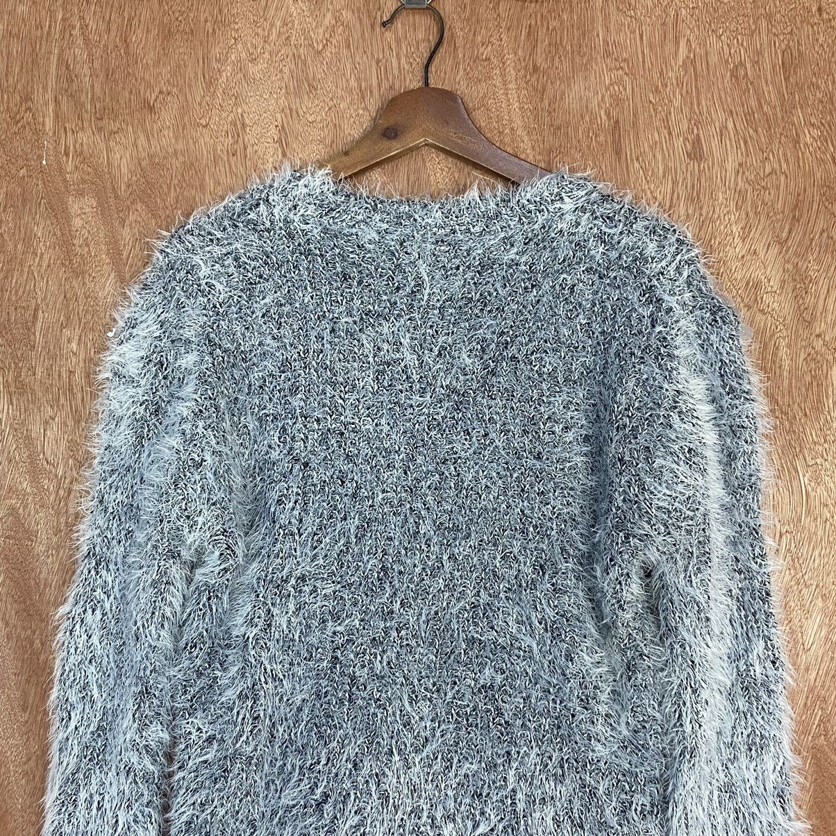Homespun Knitwear GRL White Black Mohair Shag SHaggy Fur Knitwear #0389 Size US M / EU 48-50 / 2 - 12 Thumbnail