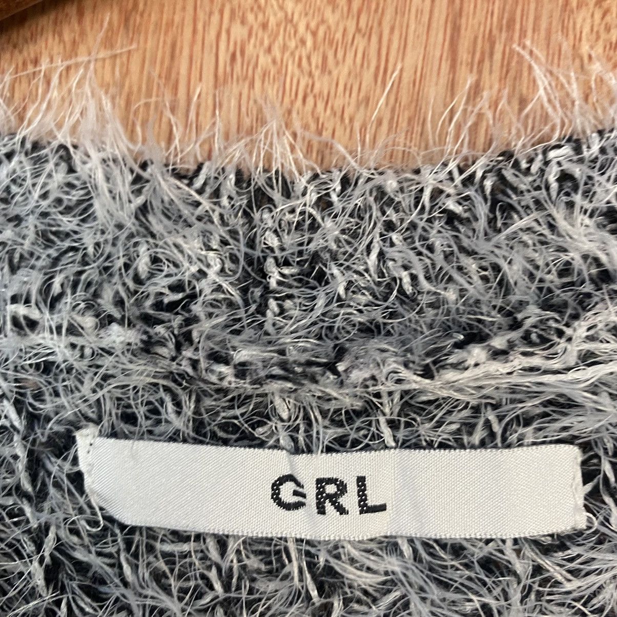 Homespun Knitwear GRL White Black Mohair Shag SHaggy Fur Knitwear #0389 Size US M / EU 48-50 / 2 - 10 Thumbnail
