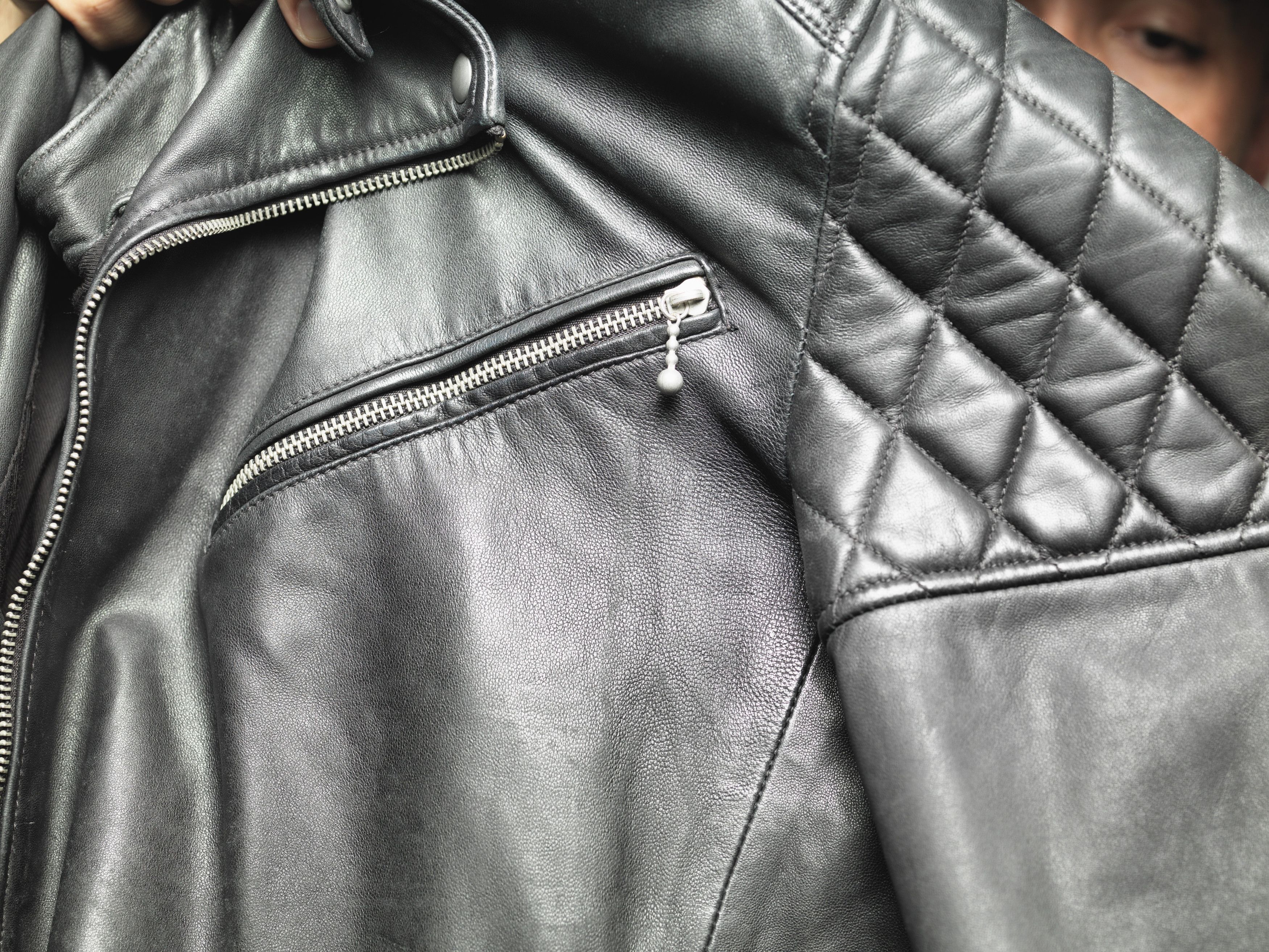 Allsaints ALL SAINTS MEN'S BLACK LEATHER BIKER JACKET SIZE MEDIUM Size US M / EU 48-50 / 2 - 9 Thumbnail