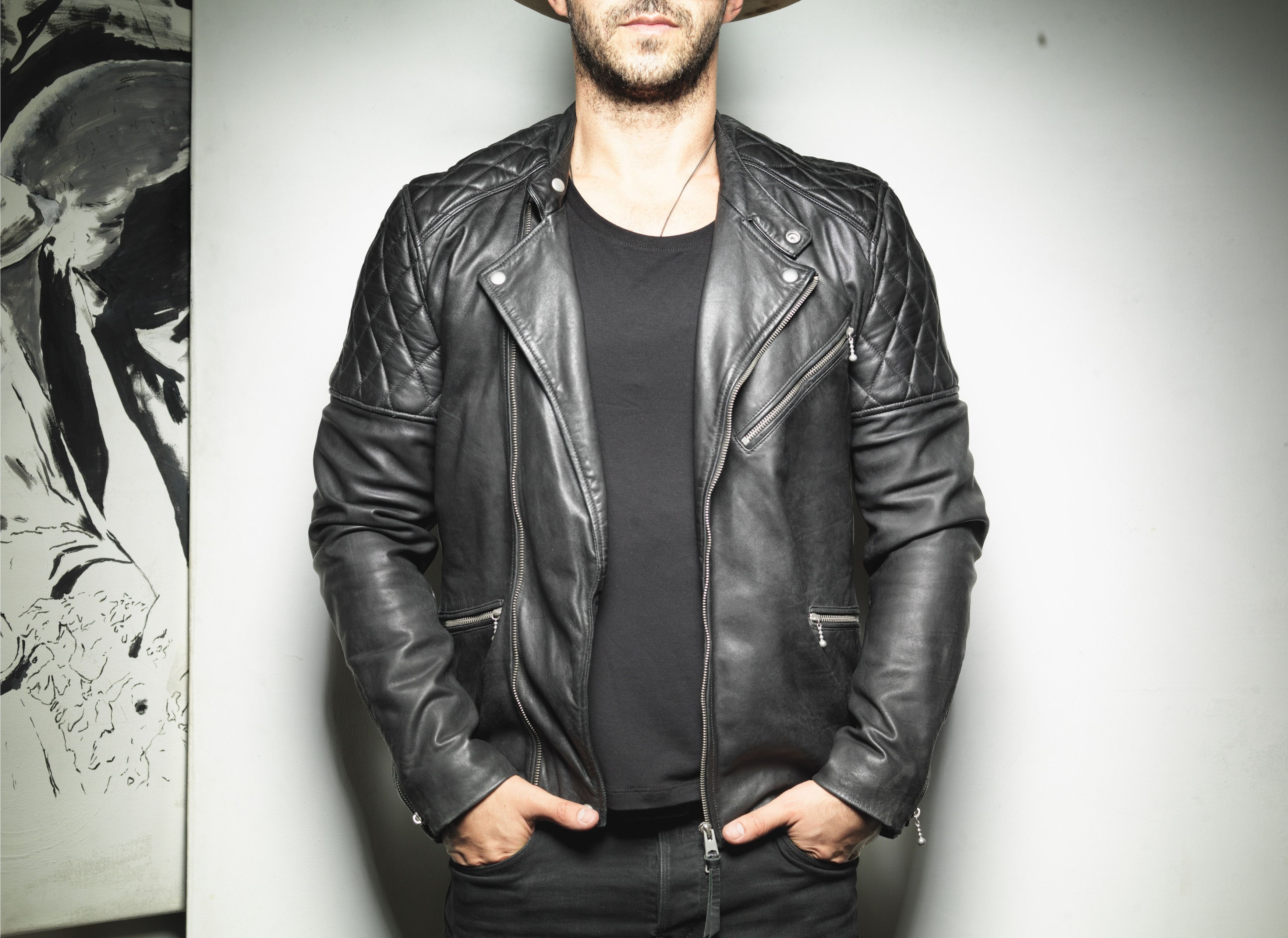 Allsaints ALL SAINTS MEN'S BLACK LEATHER BIKER JACKET SIZE MEDIUM Size US M / EU 48-50 / 2 - 2 Thumbnail