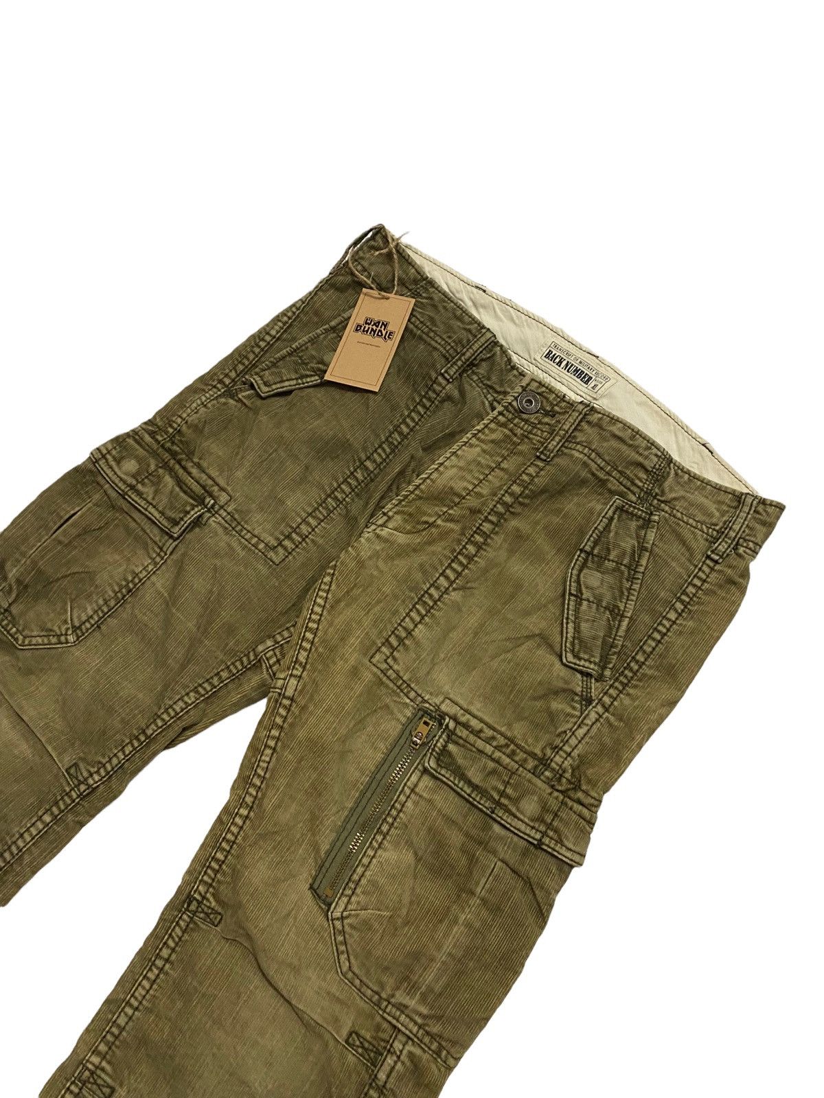 Japanese Brand Back Number Corduroy Cargo Multi Pocket Military Pants Size US 35 - 2 Thumbnail