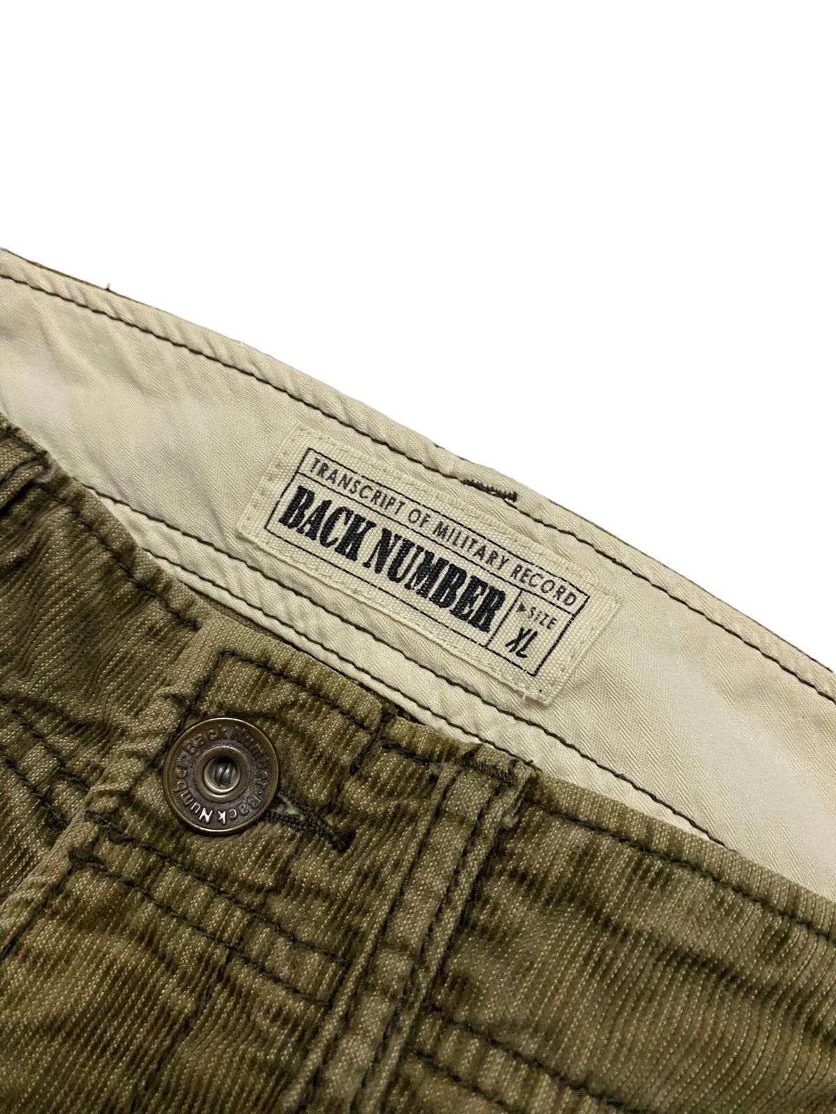 Japanese Brand Back Number Corduroy Cargo Multi Pocket Military Pants Size US 35 - 3 Thumbnail