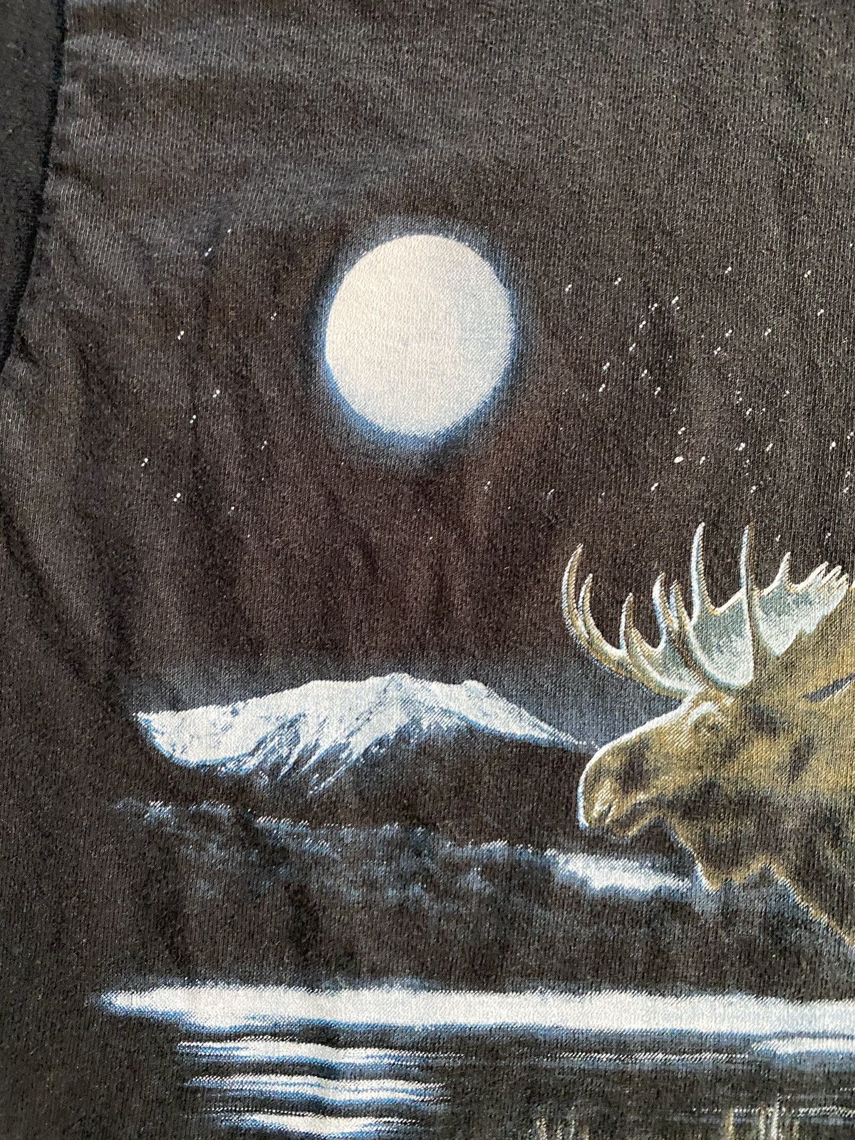 Fruit Of The Loom Vintage ‘98 Moose Maine Black Short Single Stitch Tee Size US XXS / EU 40 - 12 Thumbnail