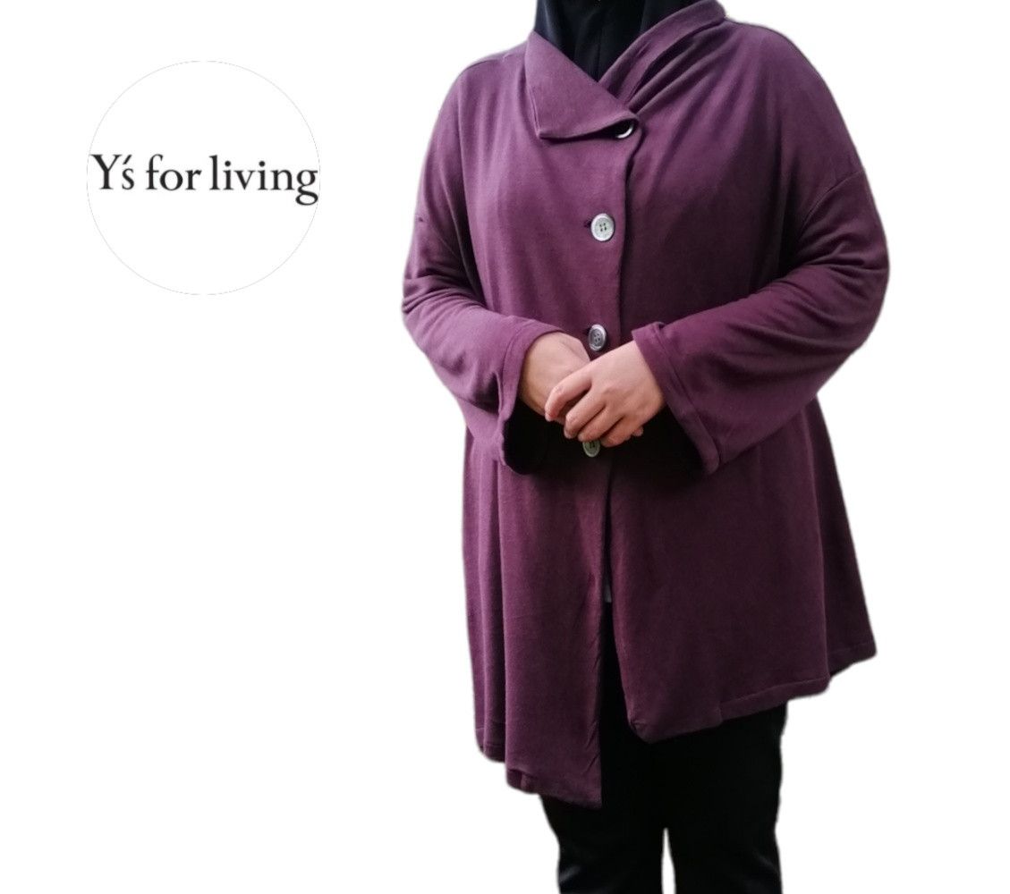 image of Y’S For Living By Yohji Yamamoto Cardigan Jacket in Purple, Women's