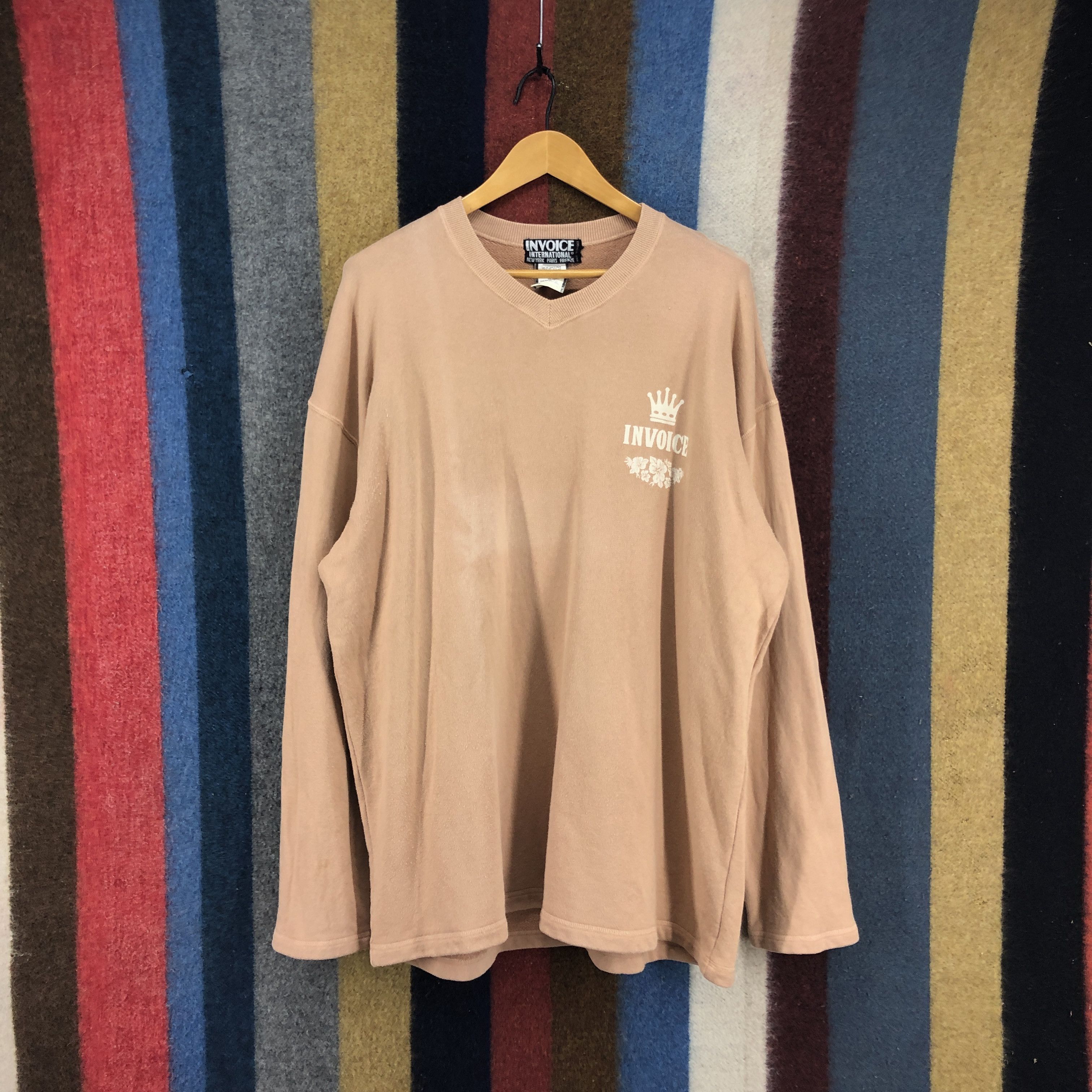 Japanese Brand INVOICE Crew Neck Sweatshirt #0638/AB Size US XXL / EU 58 / 5 - 1 Thumbnail