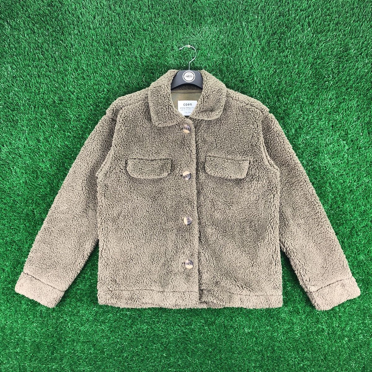 Japanese Brand Vintage Y2K Sherpa Jacket Flap Pocket by Coen Size US S / EU 44-46 / 1 - 1 Thumbnail