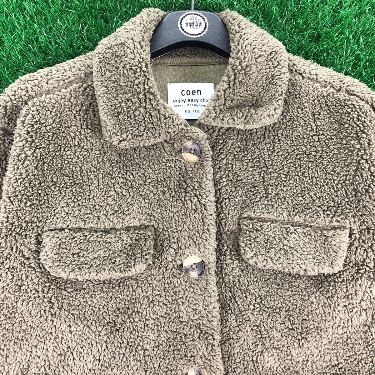 Japanese Brand Vintage Y2K Sherpa Jacket Flap Pocket by Coen Size US S / EU 44-46 / 1 - 7 Thumbnail