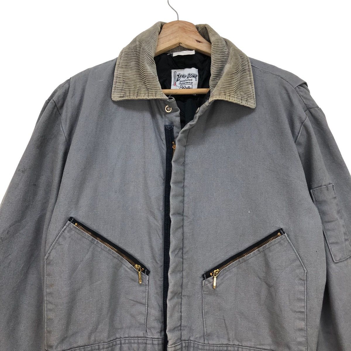 Walls Vtg 90s Walls Coveralls Faded Grey Duck Canvas Made In Usa Size US 34 / EU 50 - 3 Thumbnail