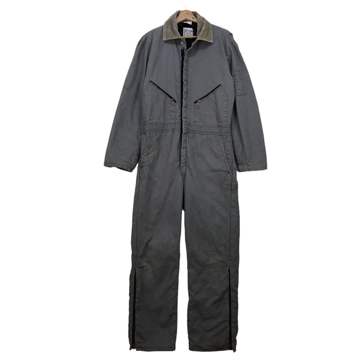 Walls Vtg 90s Walls Coveralls Faded Grey Duck Canvas Made In Usa Size US 34 / EU 50 - 1 Thumbnail