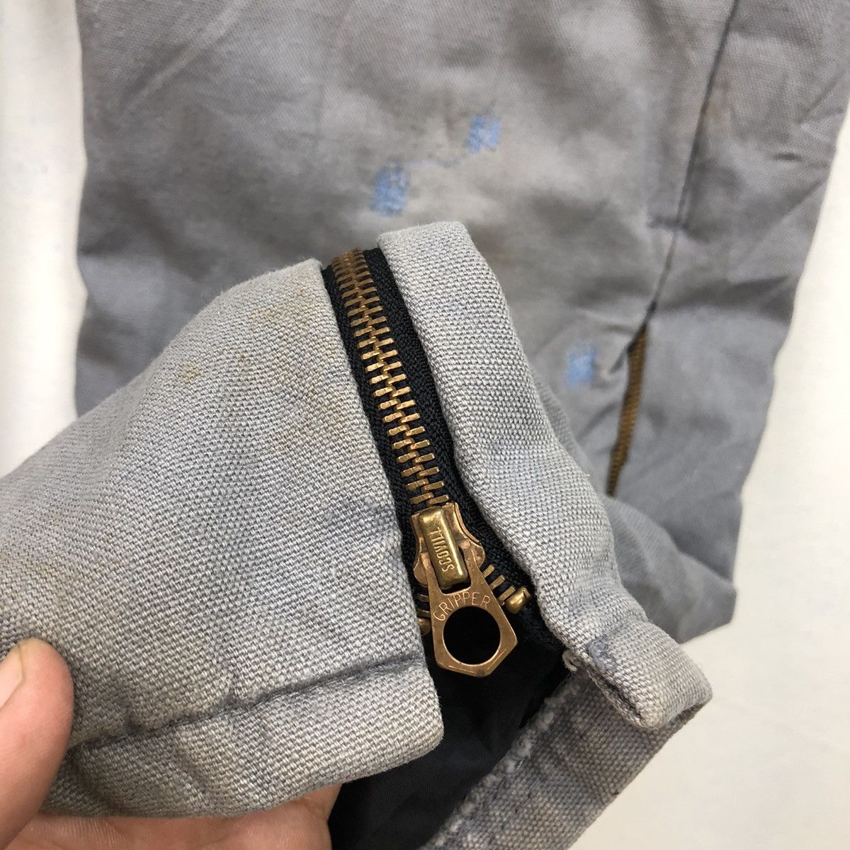 Walls Vtg 90s Walls Coveralls Faded Grey Duck Canvas Made In Usa Size US 34 / EU 50 - 13 Thumbnail