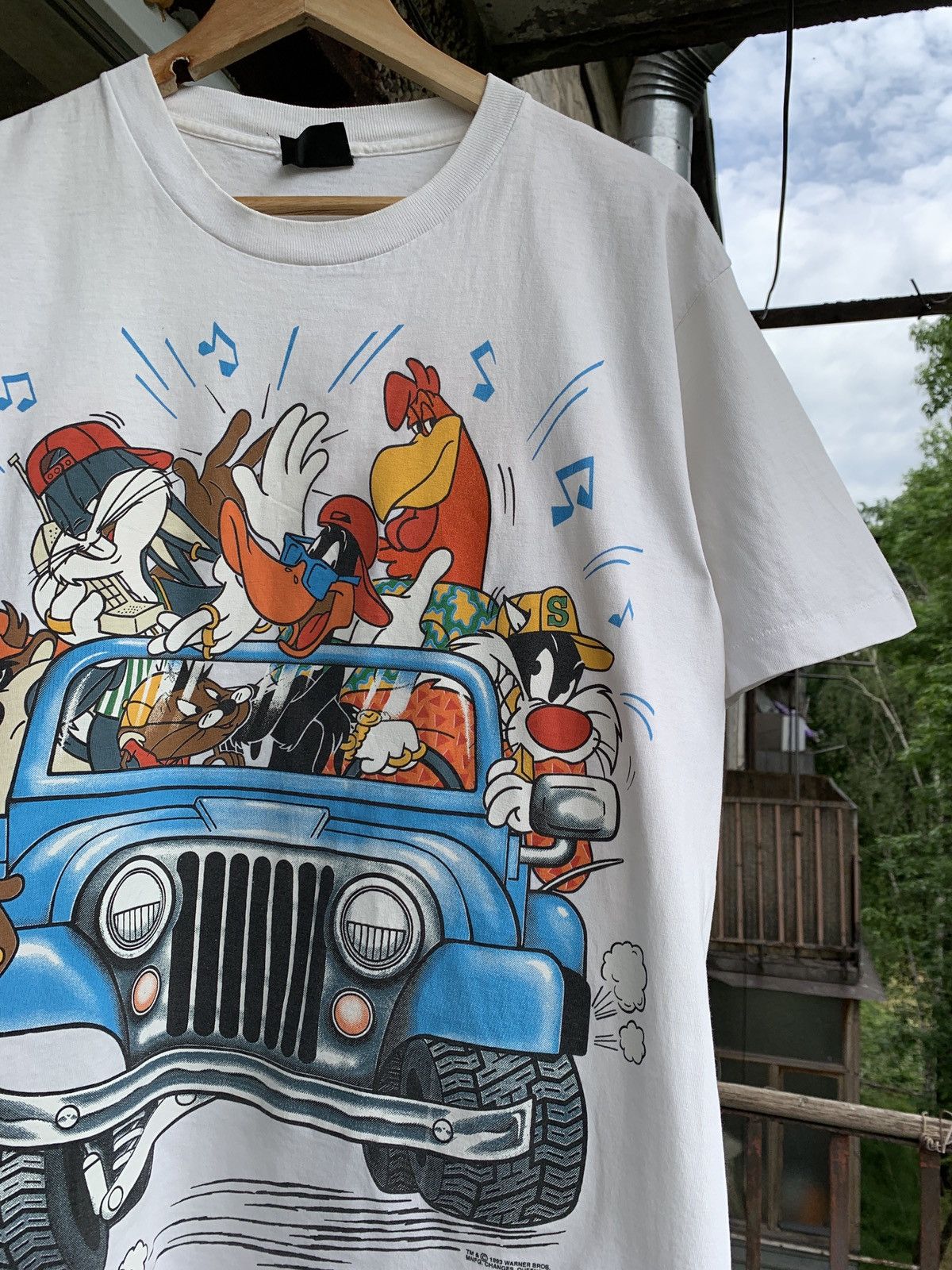 Cartoon Network 1993 Vintage Changes Looney Tunes Mirror Print T-Shirt Size US L / EU 52-54 / 3 - 4 Thumbnail