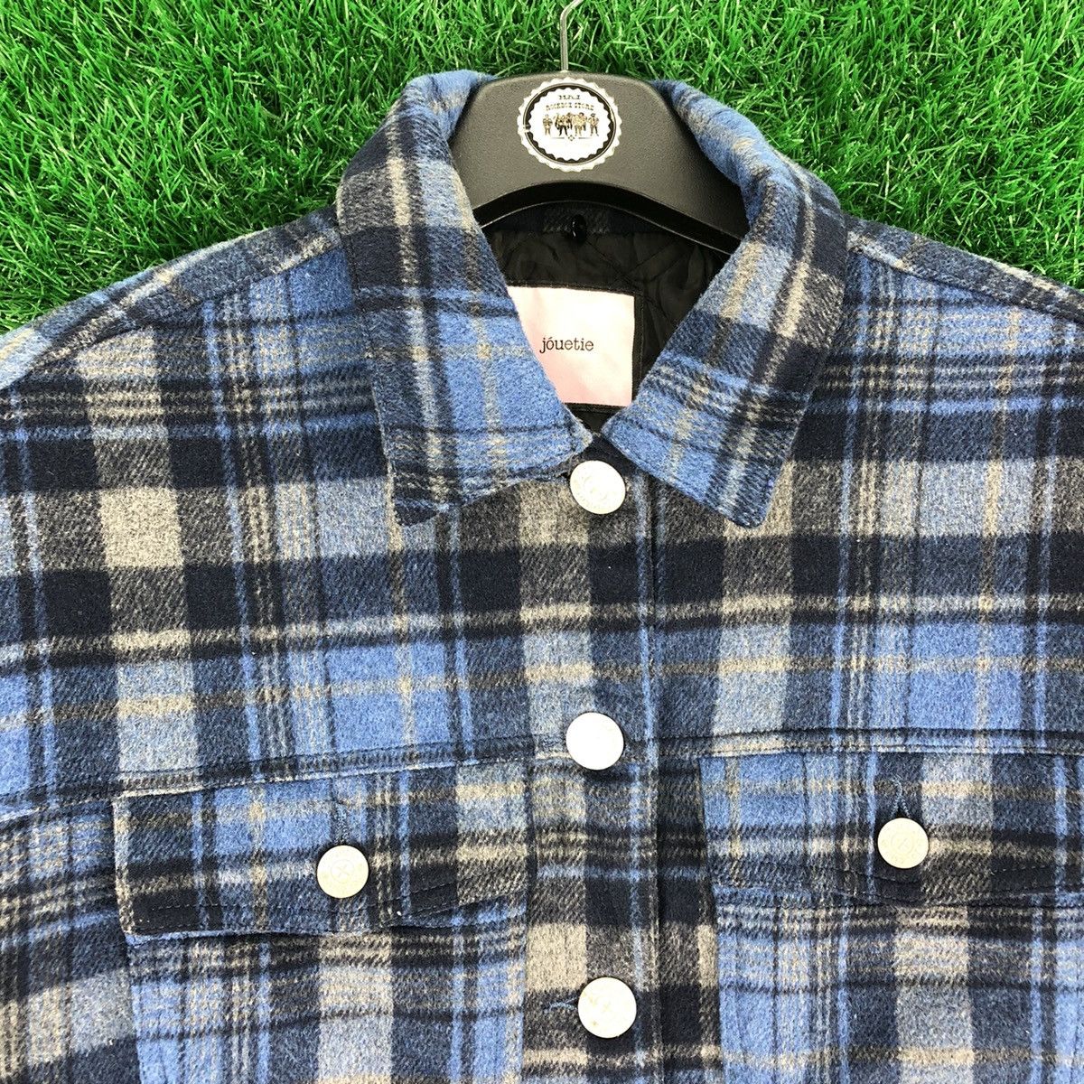 Seditionaries Jóuetie Japan Brand Wool Tartan Blue Checker Jacket Size US XS / EU 42 / 0 - 7 Thumbnail