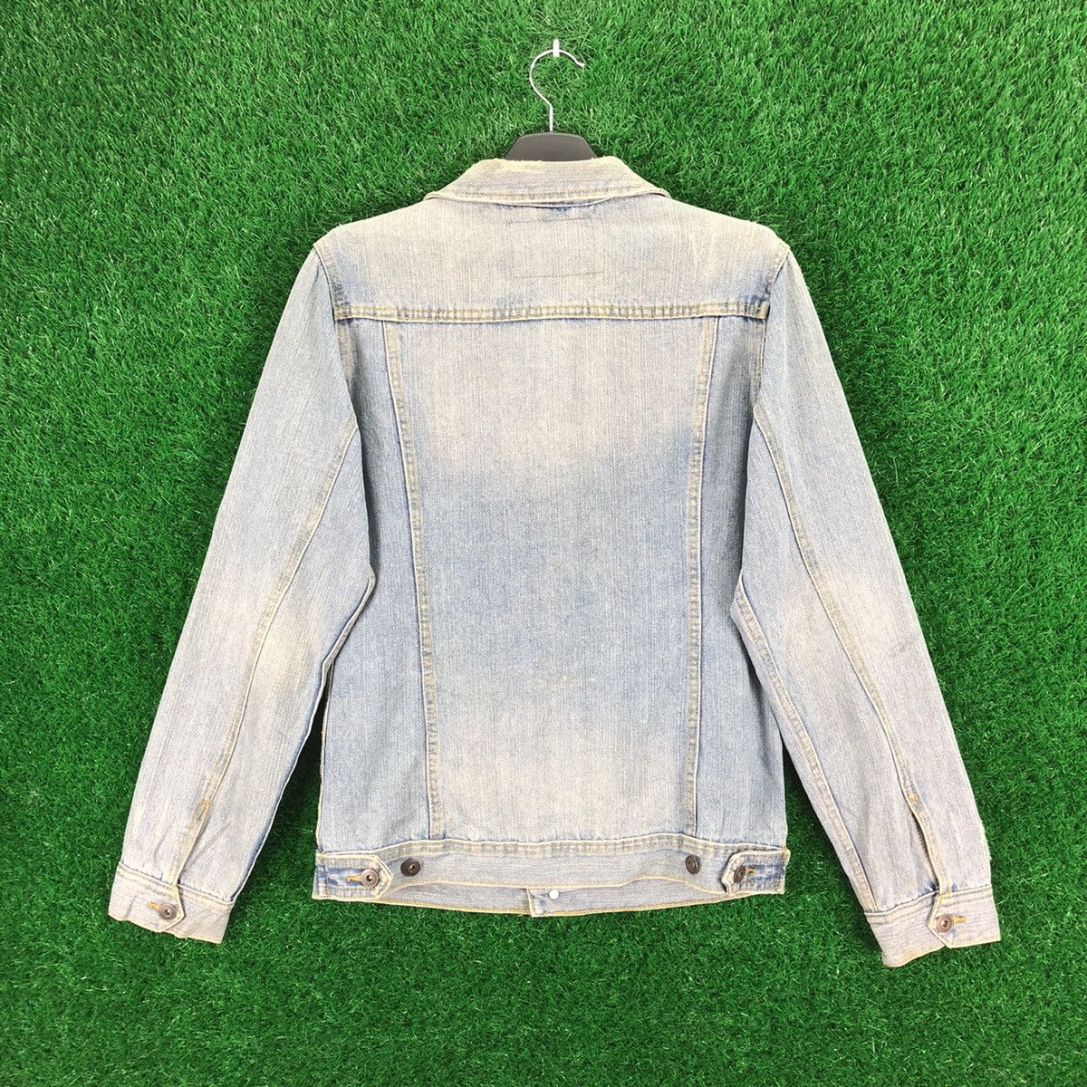 Japanese Brand Vintage 90's Trucker Denim Jacket Faded Distressed Style Size S / US 4 / IT 40 - 4 Thumbnail