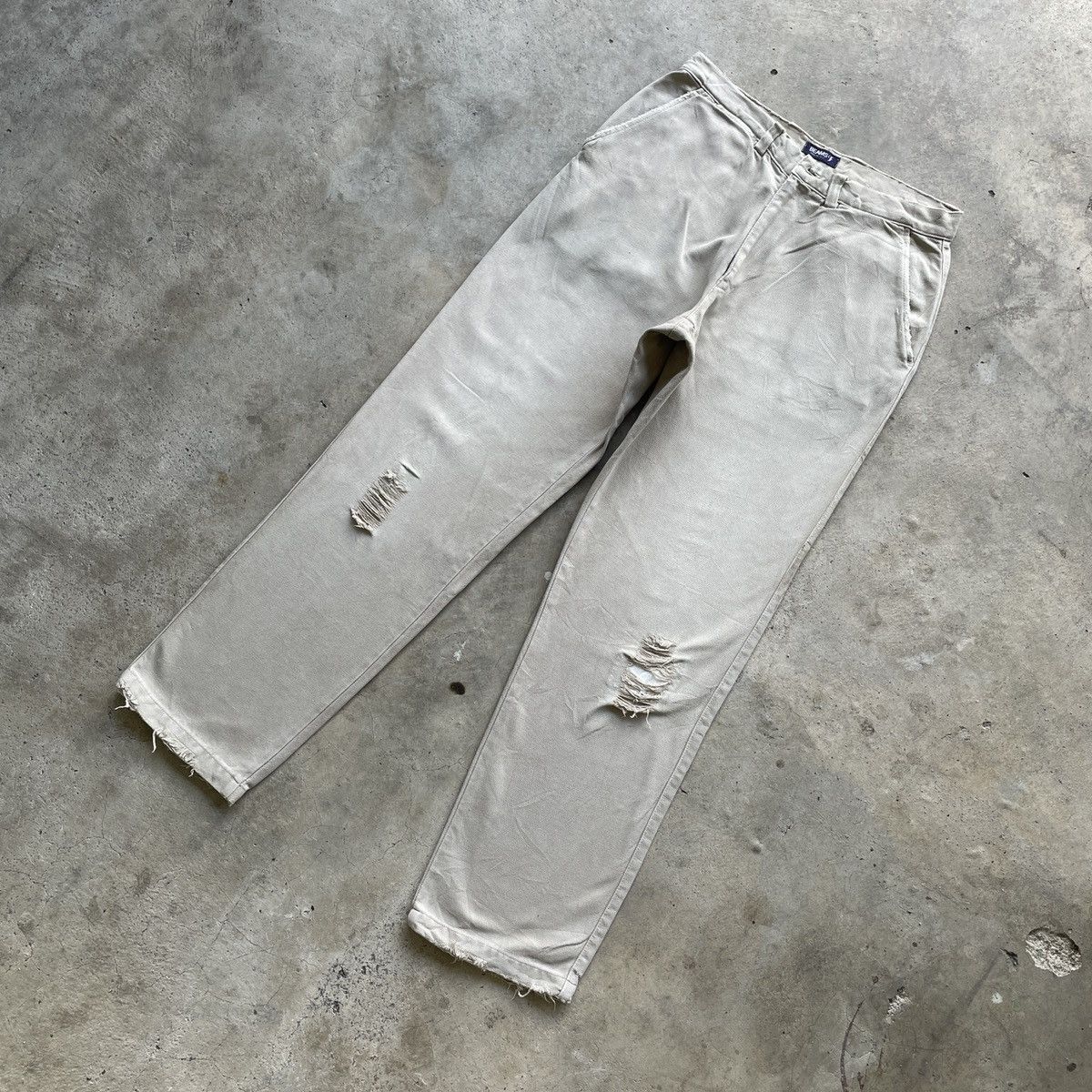 Japanese Brand W30🔥 Vintage Beams Made In Italy Distressed Trousers Pants Size US 30 / EU 46 - 2 Thumbnail