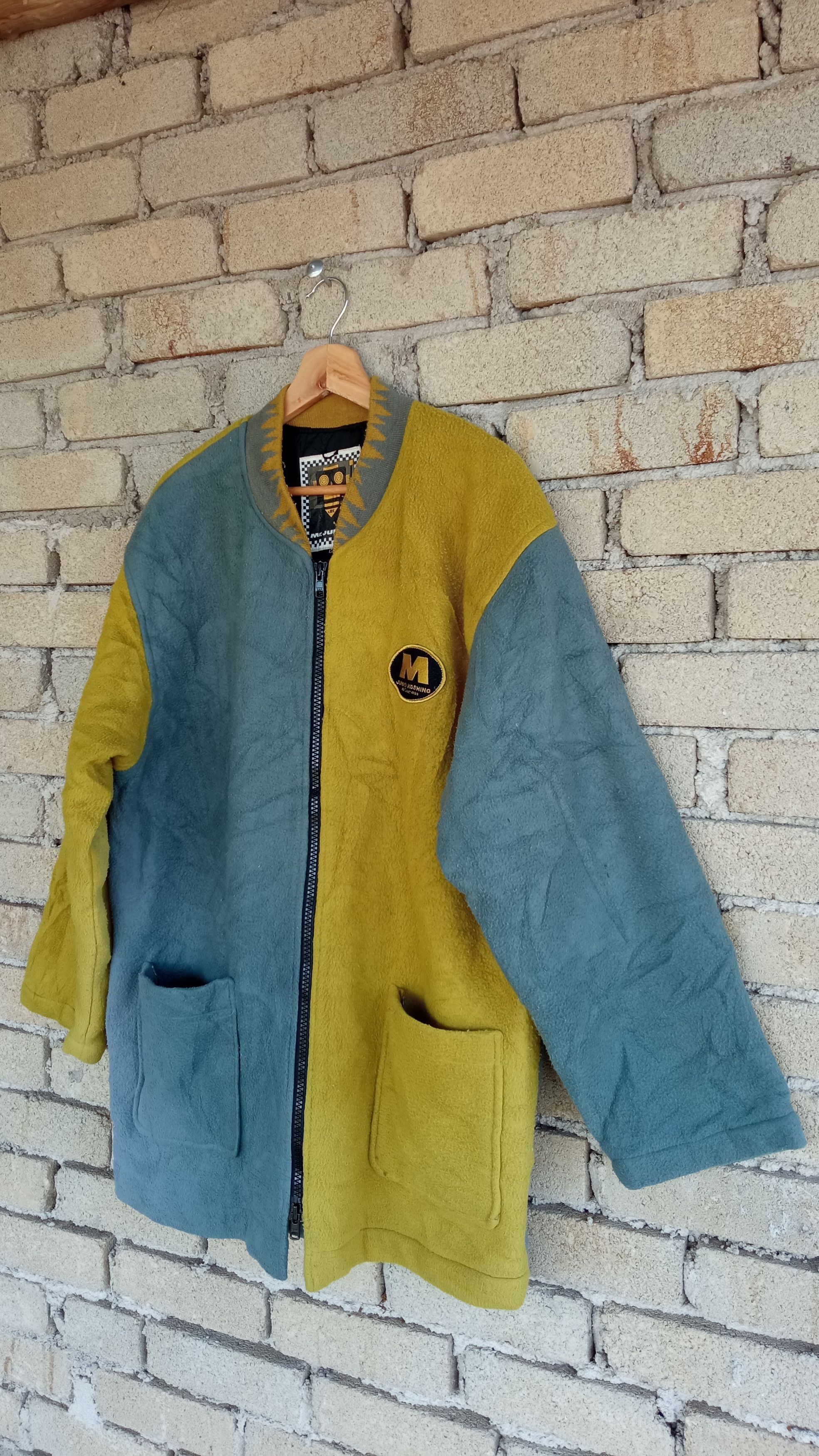 Hiroko Koshino Homme × Japanese Brand × Vintage 🔥🔥Vintage Junko Koshino 2 Tone Colour Block Fleece Jacket Size US L / EU 52-54 / 3 - 3 Thumbnail