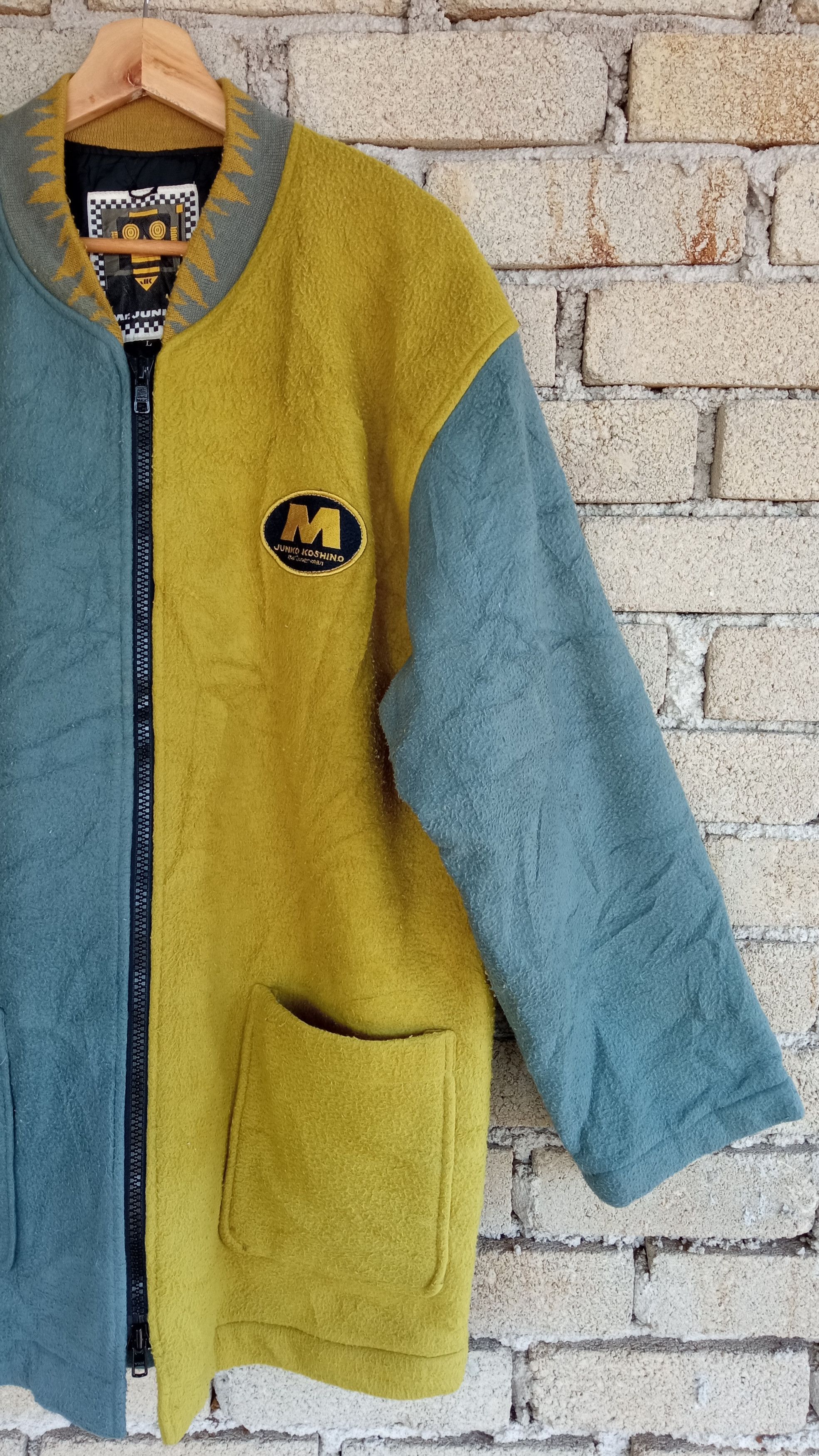 Hiroko Koshino Homme × Japanese Brand × Vintage 🔥🔥Vintage Junko Koshino 2 Tone Colour Block Fleece Jacket Size US L / EU 52-54 / 3 - 8 Thumbnail