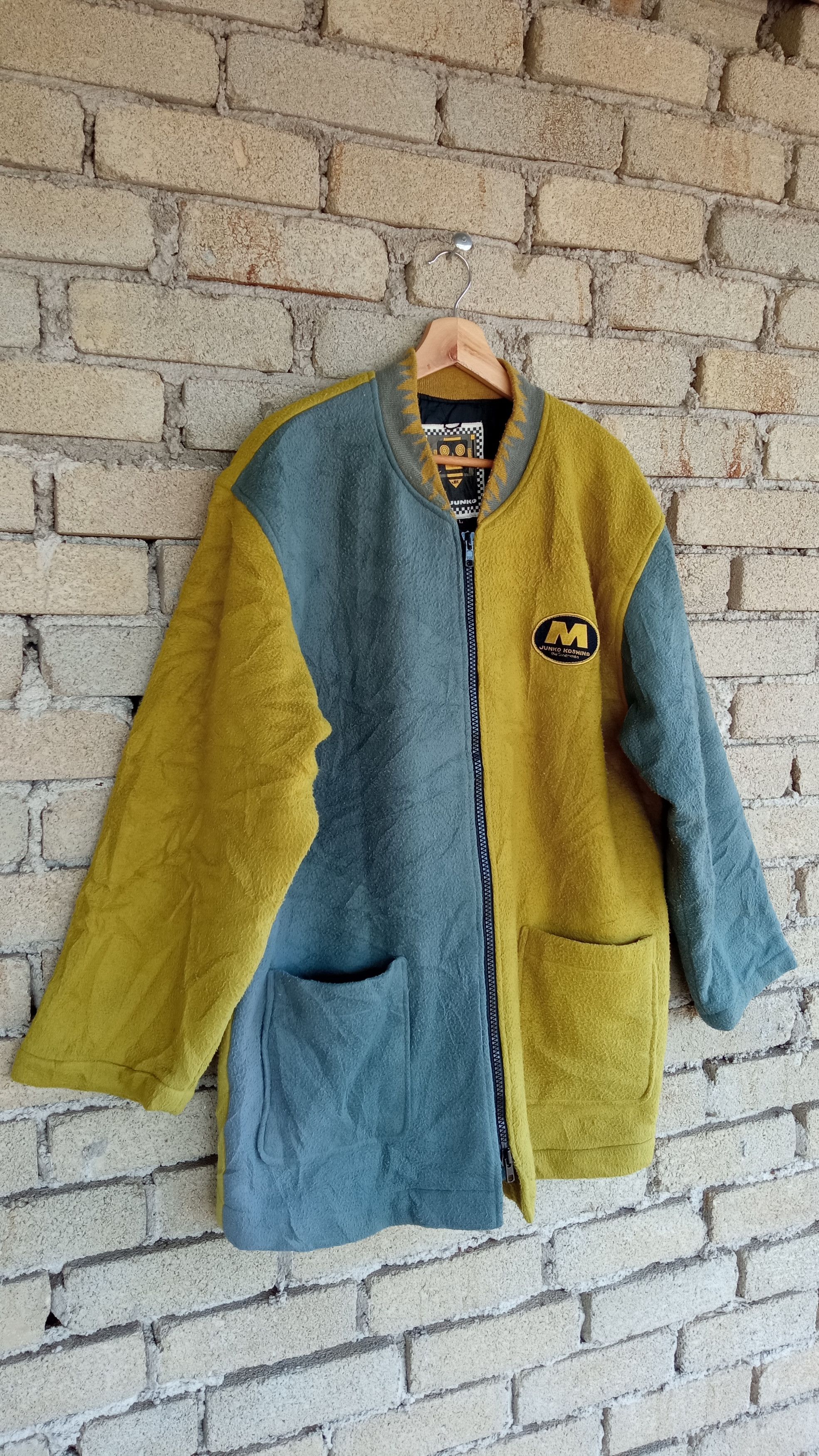 Hiroko Koshino Homme × Japanese Brand × Vintage 🔥🔥Vintage Junko Koshino 2 Tone Colour Block Fleece Jacket Size US L / EU 52-54 / 3 - 2 Thumbnail