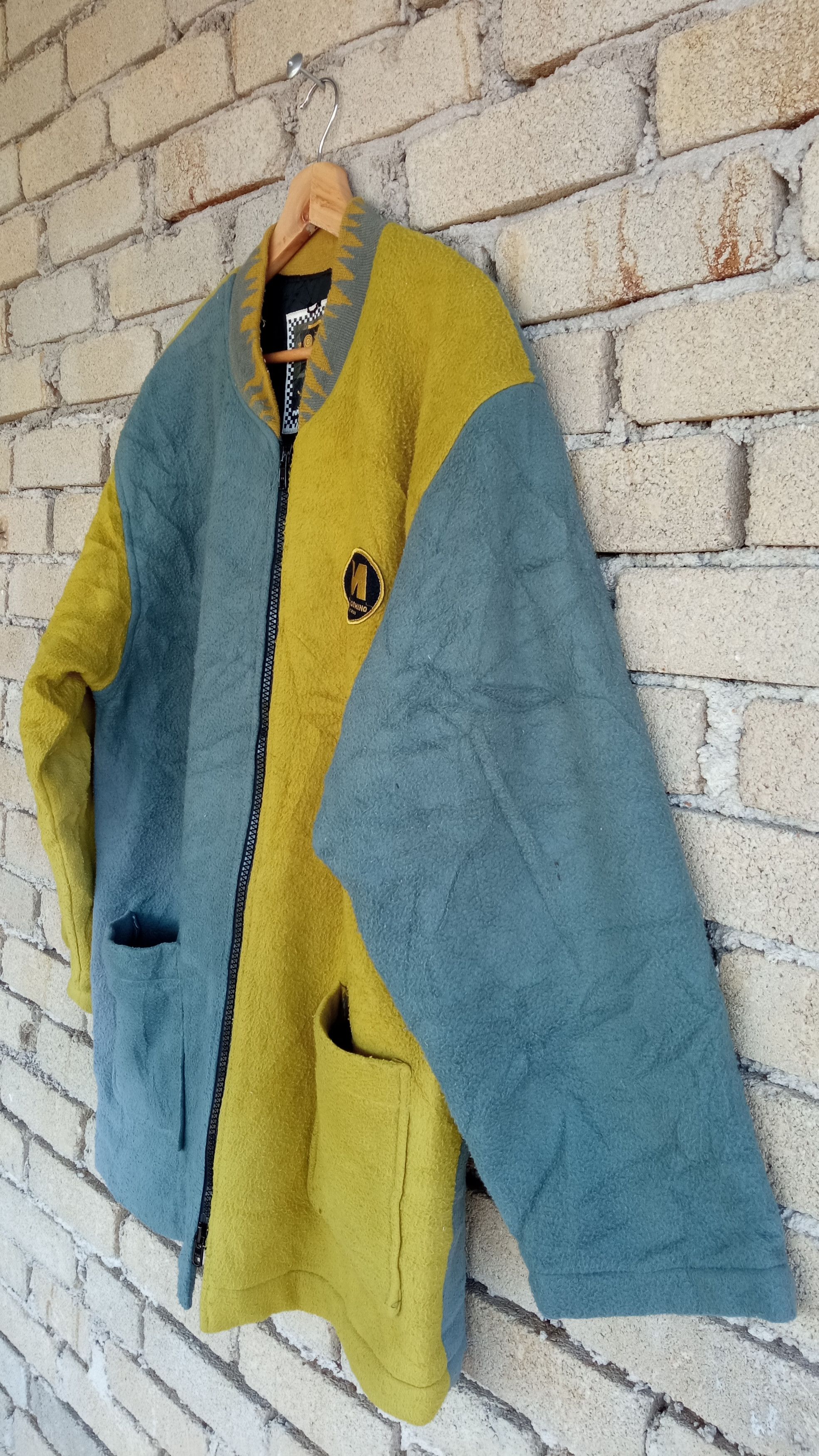 Hiroko Koshino Homme × Japanese Brand × Vintage 🔥🔥Vintage Junko Koshino 2 Tone Colour Block Fleece Jacket Size US L / EU 52-54 / 3 - 5 Thumbnail