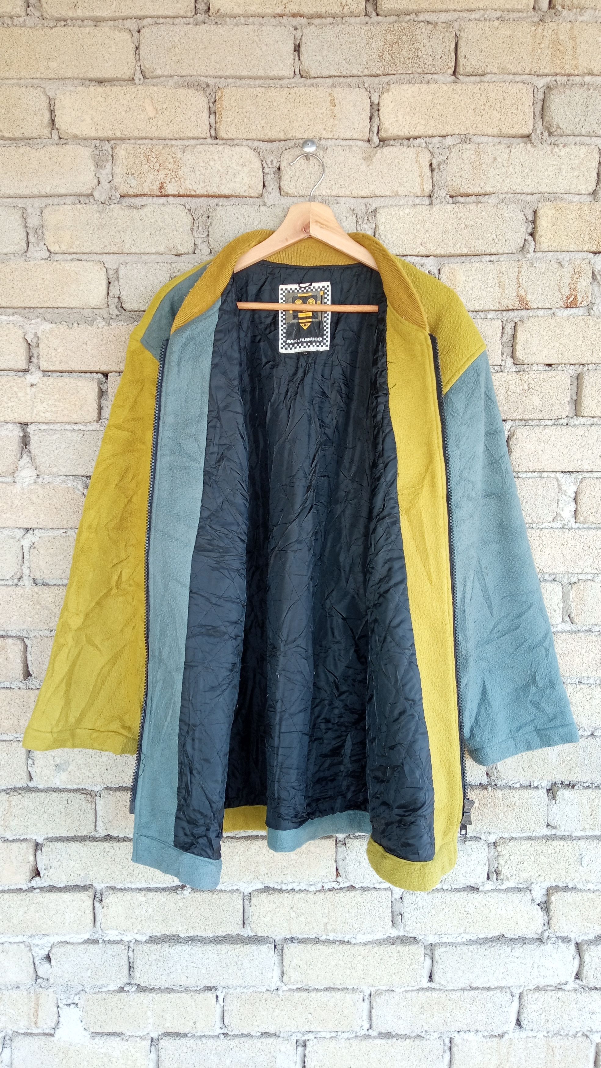 Hiroko Koshino Homme × Japanese Brand × Vintage 🔥🔥Vintage Junko Koshino 2 Tone Colour Block Fleece Jacket Size US L / EU 52-54 / 3 - 12 Thumbnail
