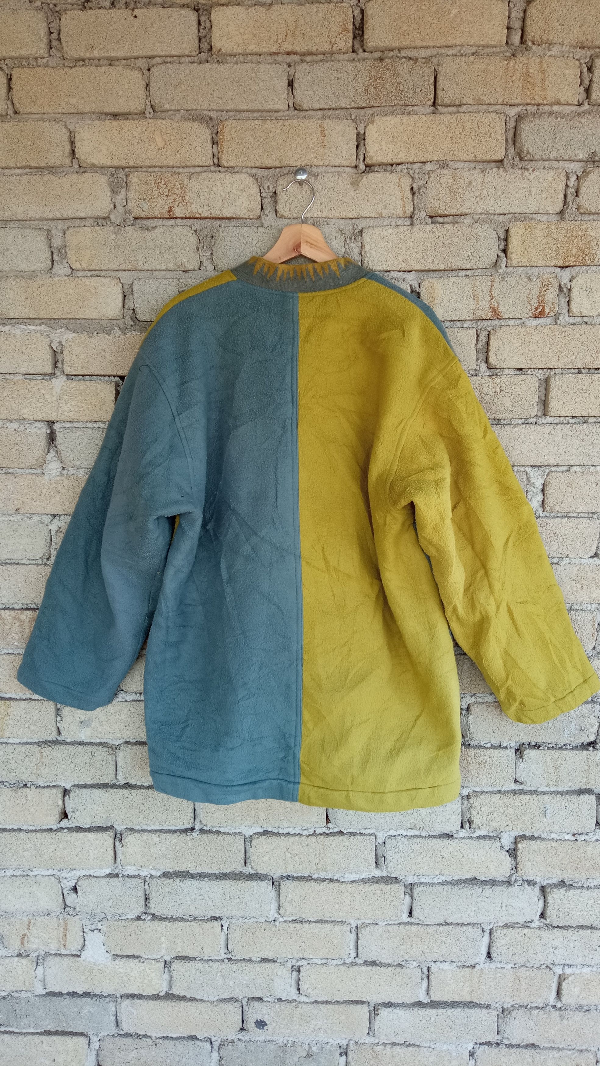Hiroko Koshino Homme × Japanese Brand × Vintage 🔥🔥Vintage Junko Koshino 2 Tone Colour Block Fleece Jacket Size US L / EU 52-54 / 3 - 13 Thumbnail