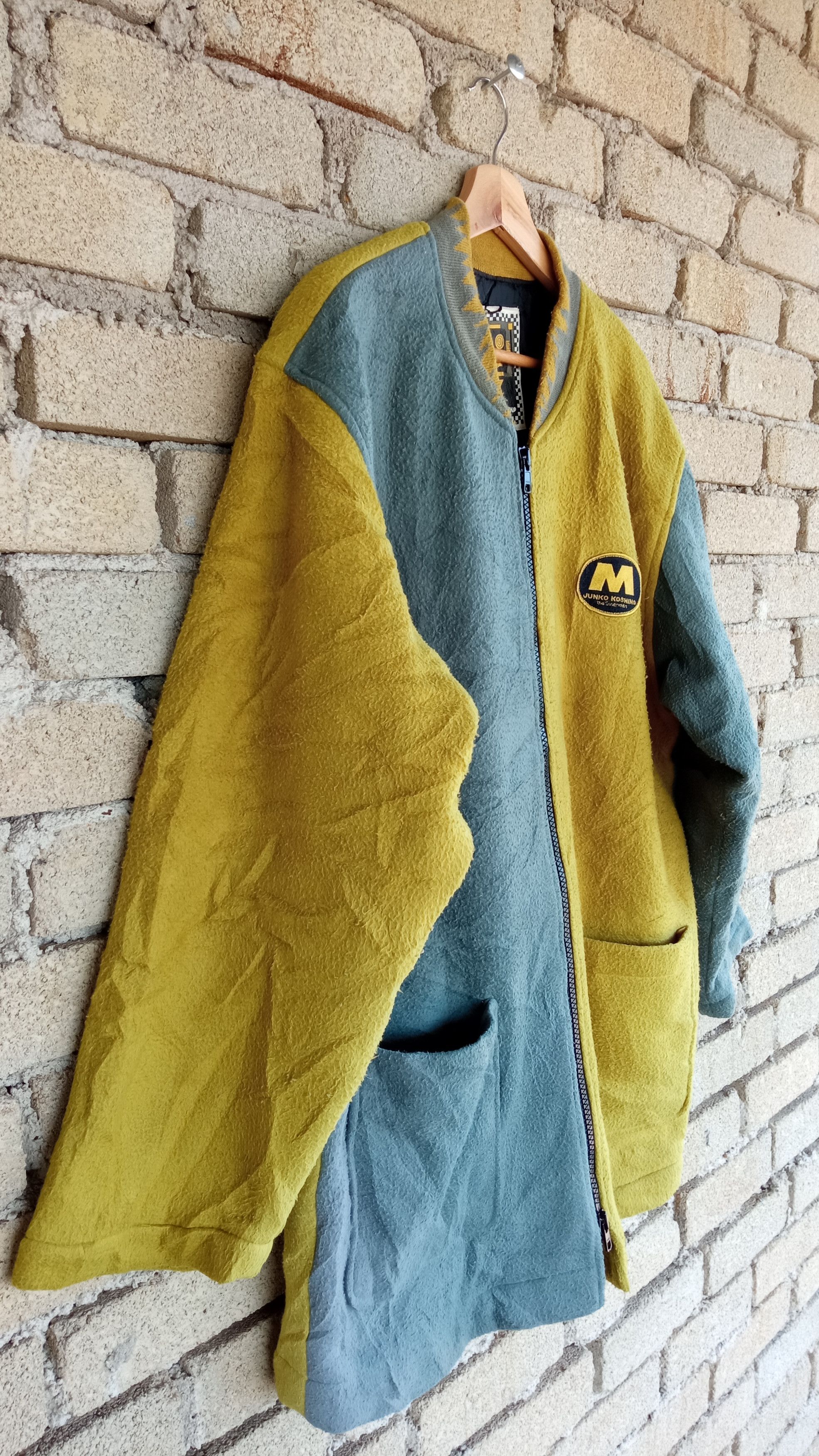 Hiroko Koshino Homme × Japanese Brand × Vintage 🔥🔥Vintage Junko Koshino 2 Tone Colour Block Fleece Jacket Size US L / EU 52-54 / 3 - 4 Thumbnail